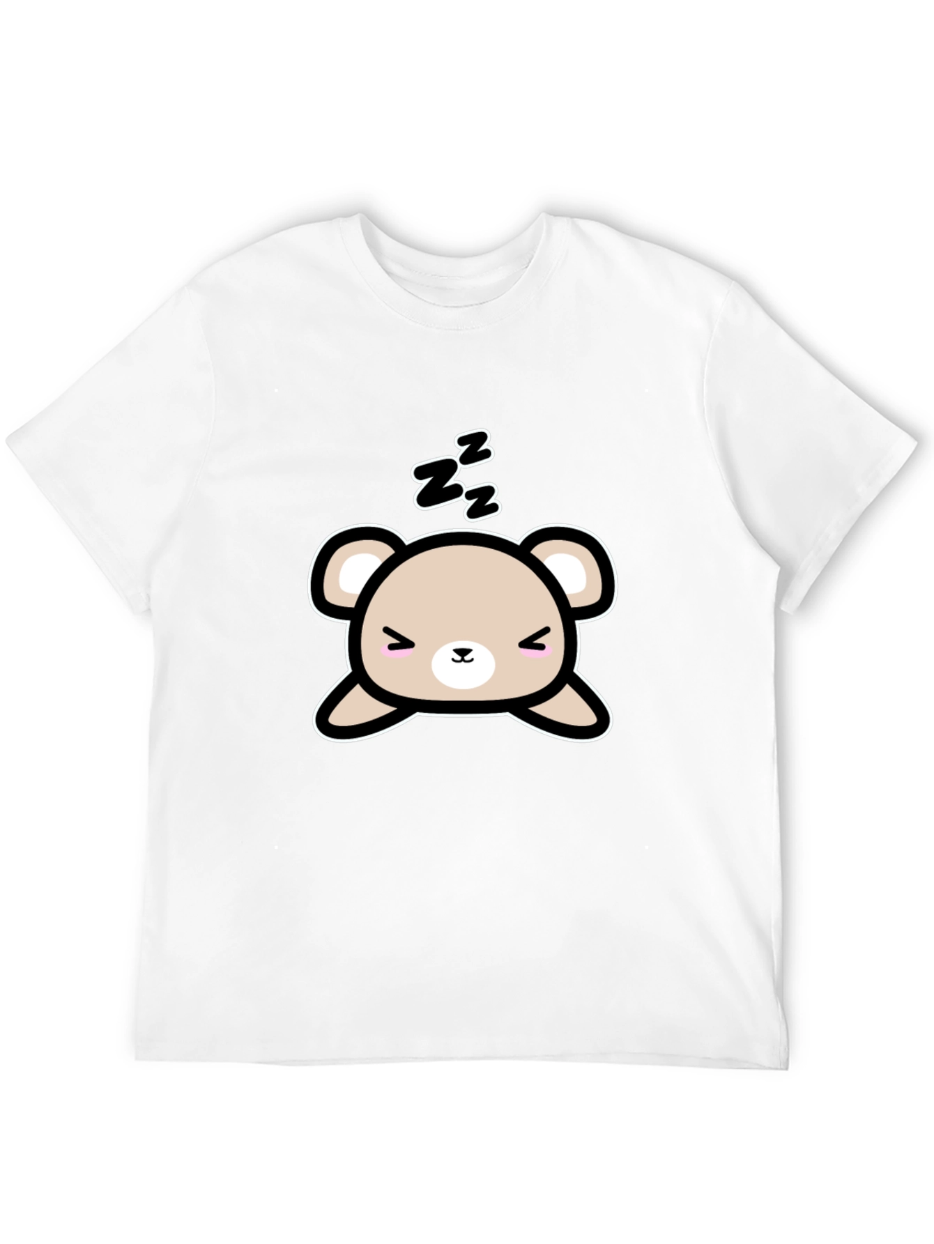 Cute Sleeping Bear Black T-Shirt