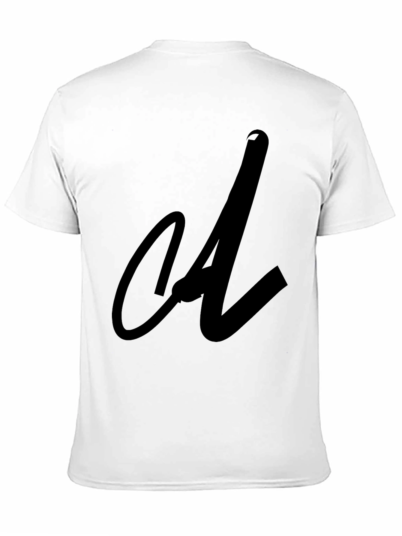 Black Tee with Abstract Initial Design