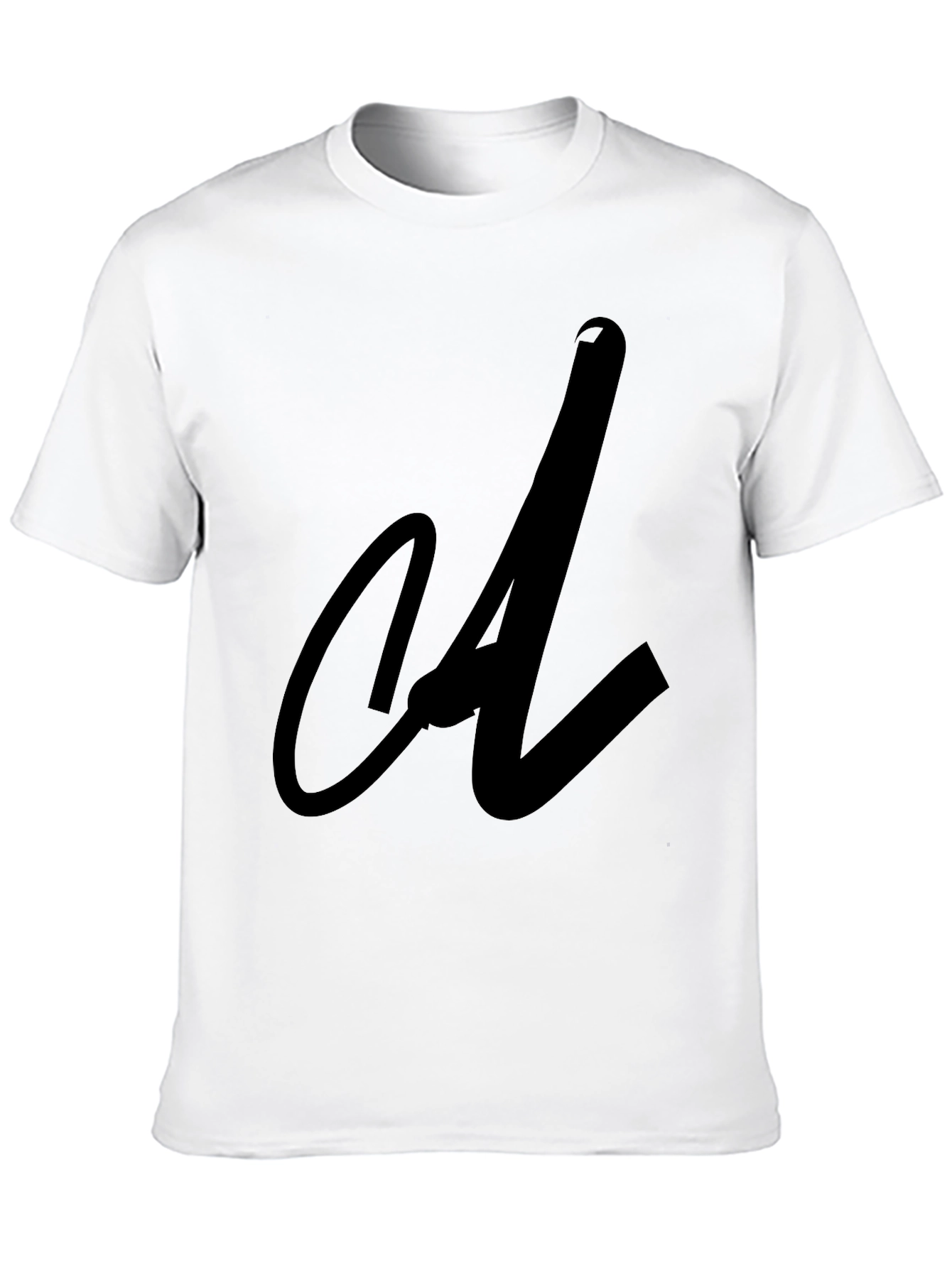Black Tee with Abstract Initial Design