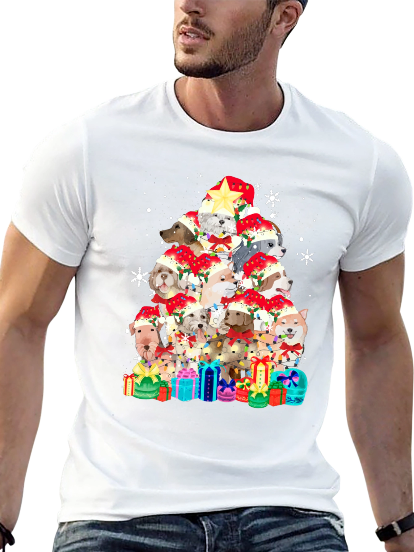 Dog Christmas Tree T-Shirt - Festive Holiday Apparel