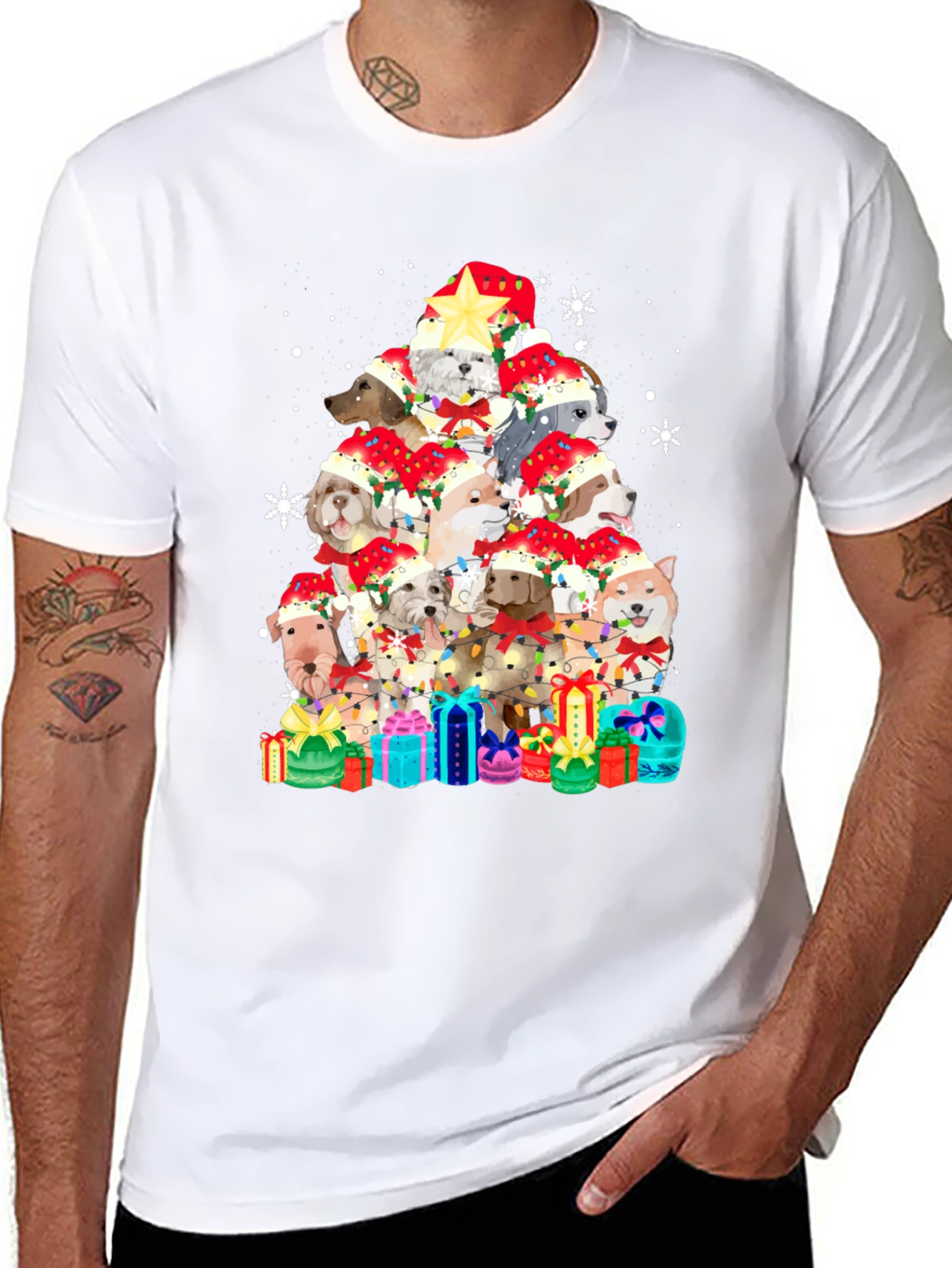 Dog Christmas Tree T-Shirt - Festive Holiday Apparel