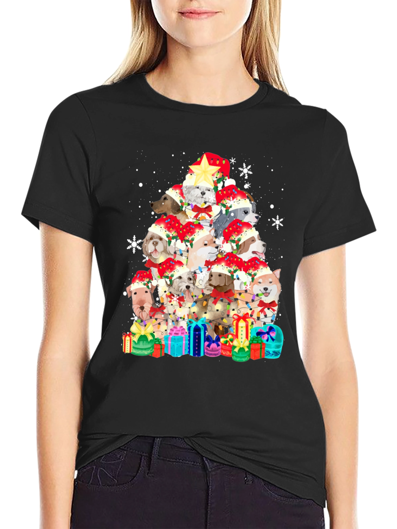 Dog Christmas Tree T-Shirt - Festive Holiday Apparel