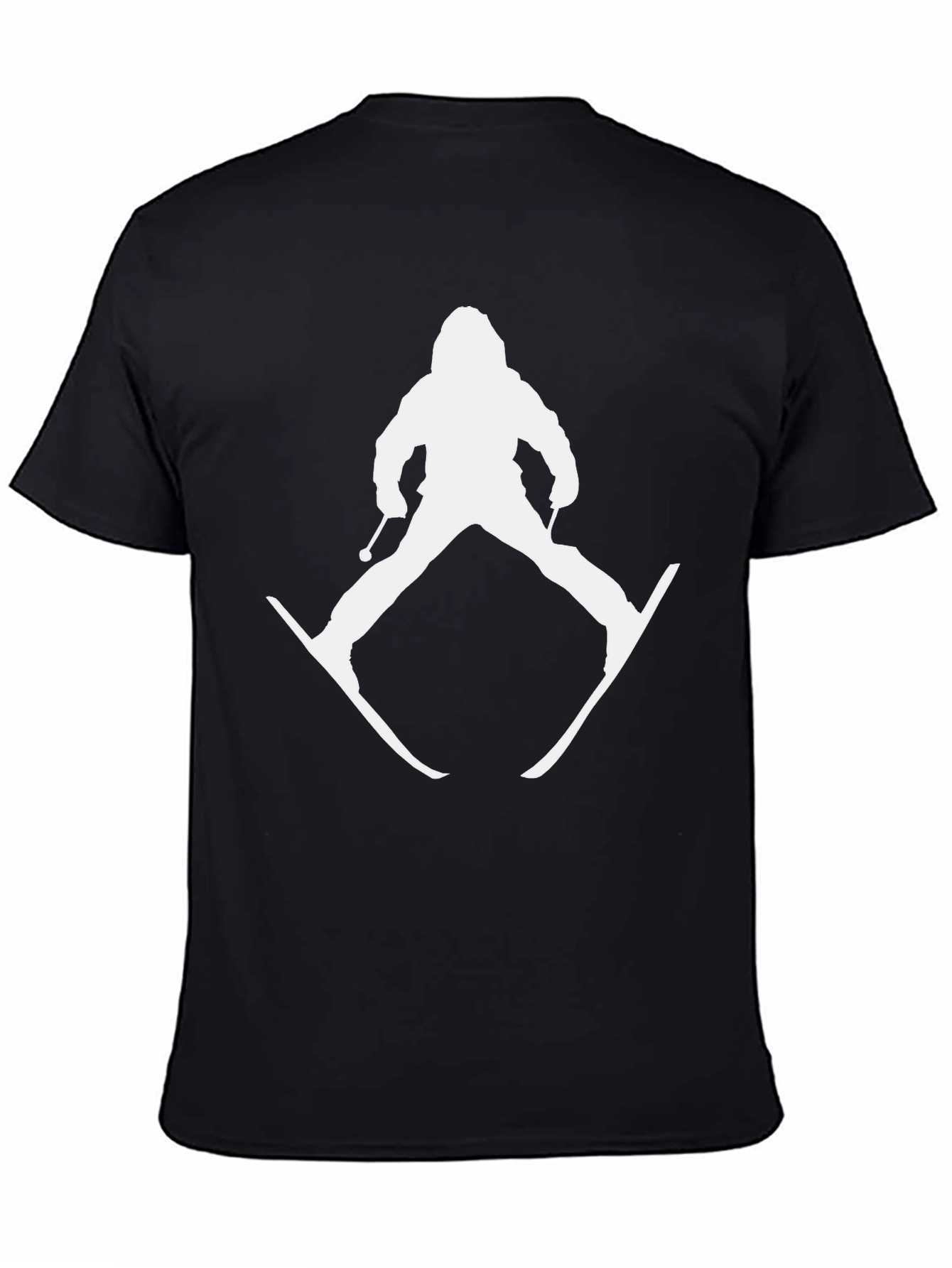 Black Skiing Silhouette Graphic Tee