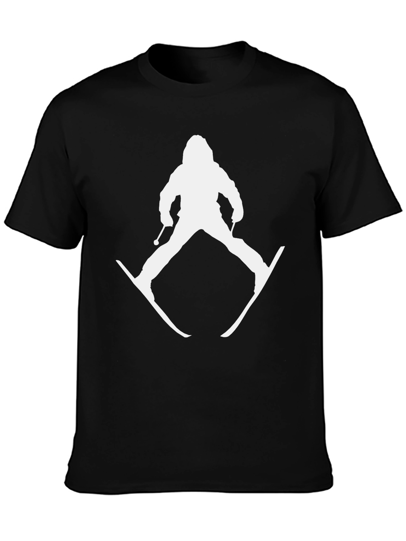 Black Skiing Silhouette Graphic Tee