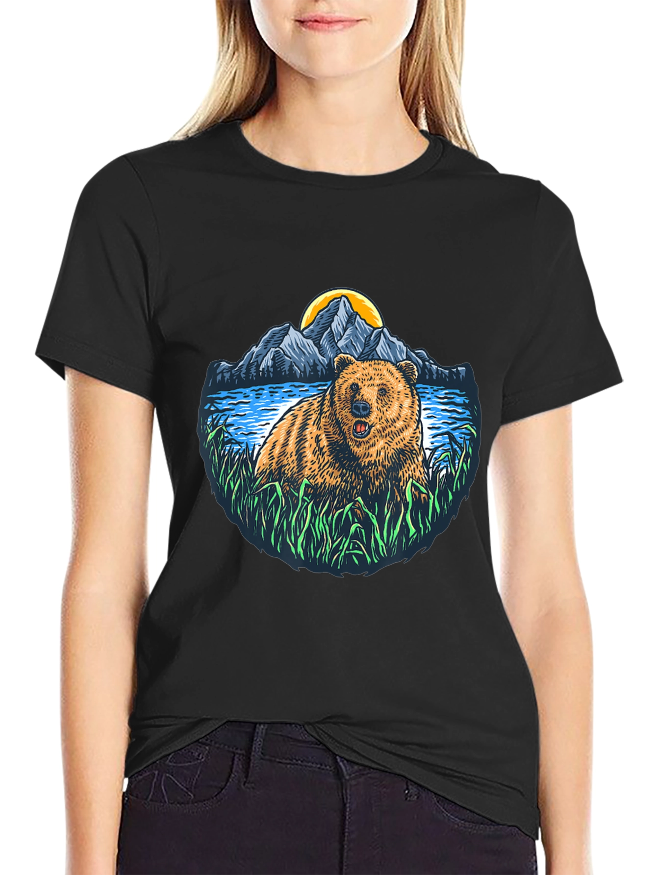 Bear & Mountain Graphic T-Shirt