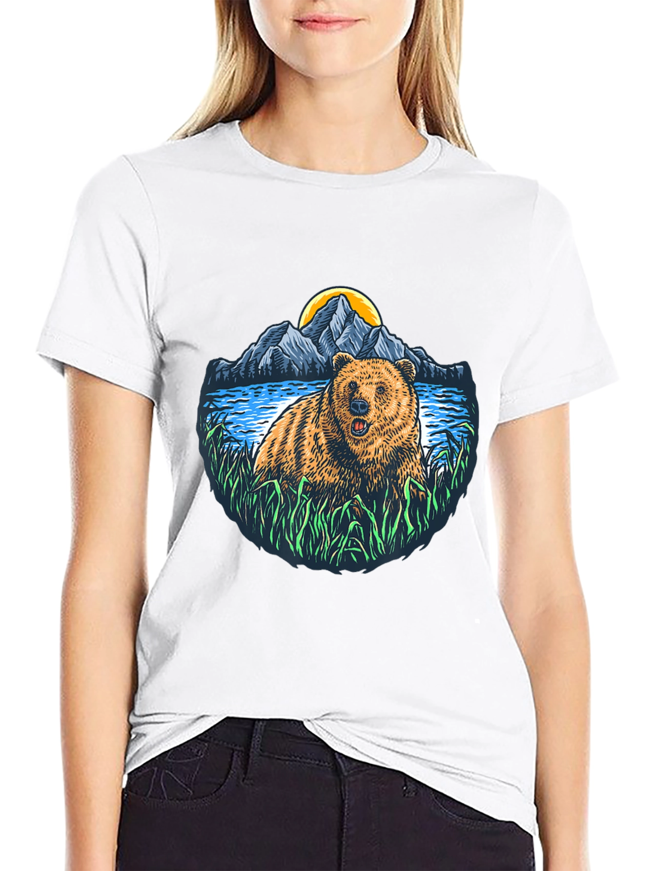 Bear & Mountain Graphic T-Shirt