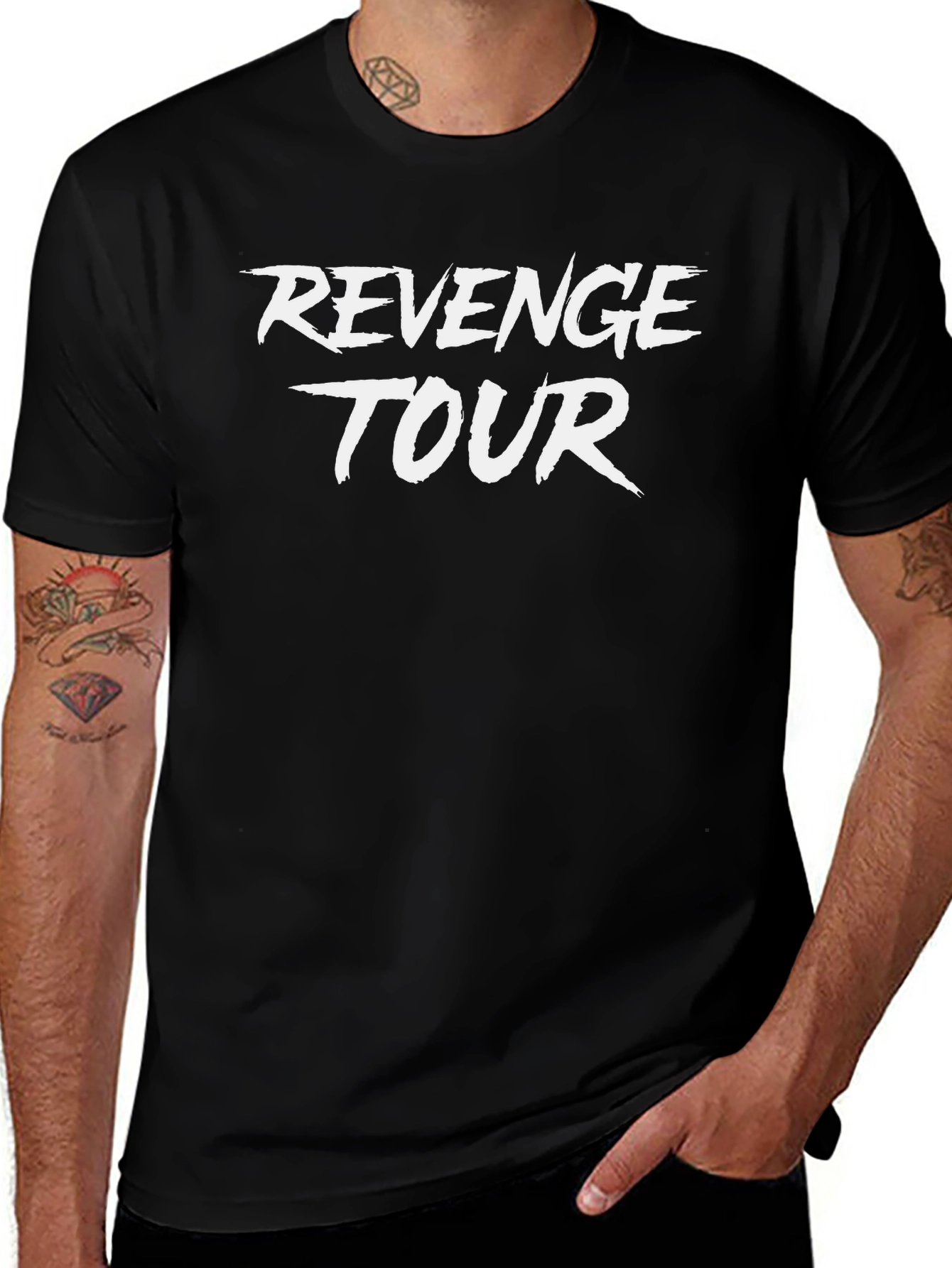 Revenge Tour Graphic Tee - Black Cotton T-Shirt