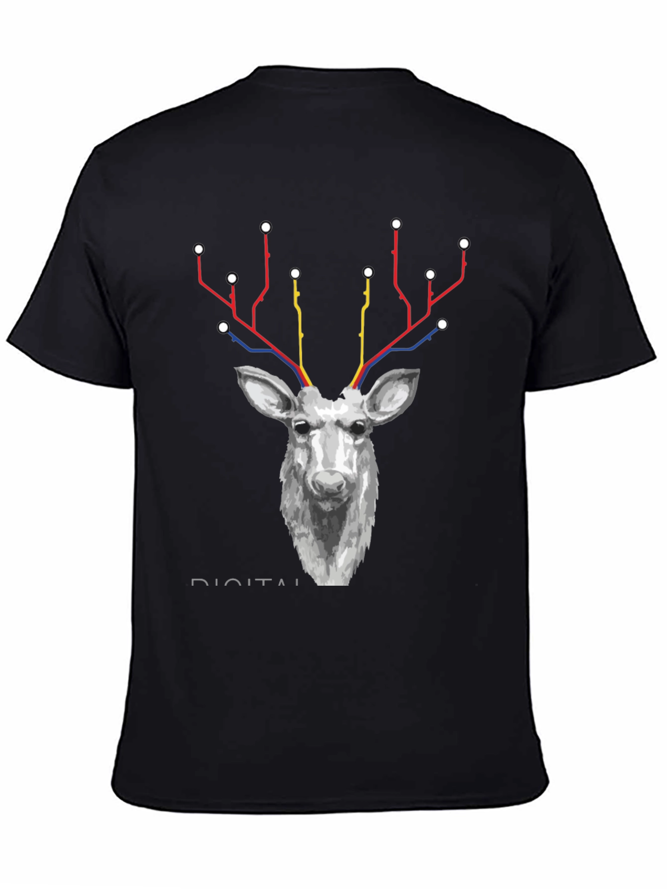Digital Deer Graphic Tee - Black