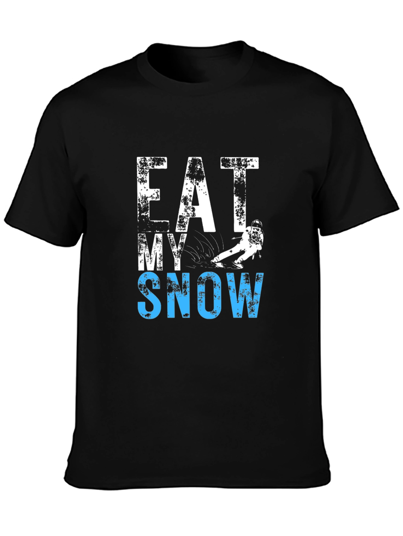 Eat My Snow Black T-Shirt - Skiing Apparel