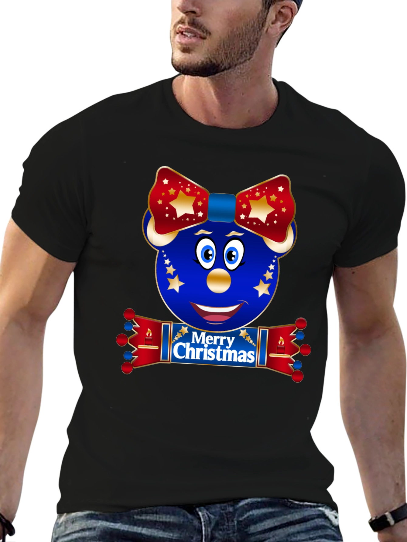 Festive Christmas Character Graphic T-Shirt