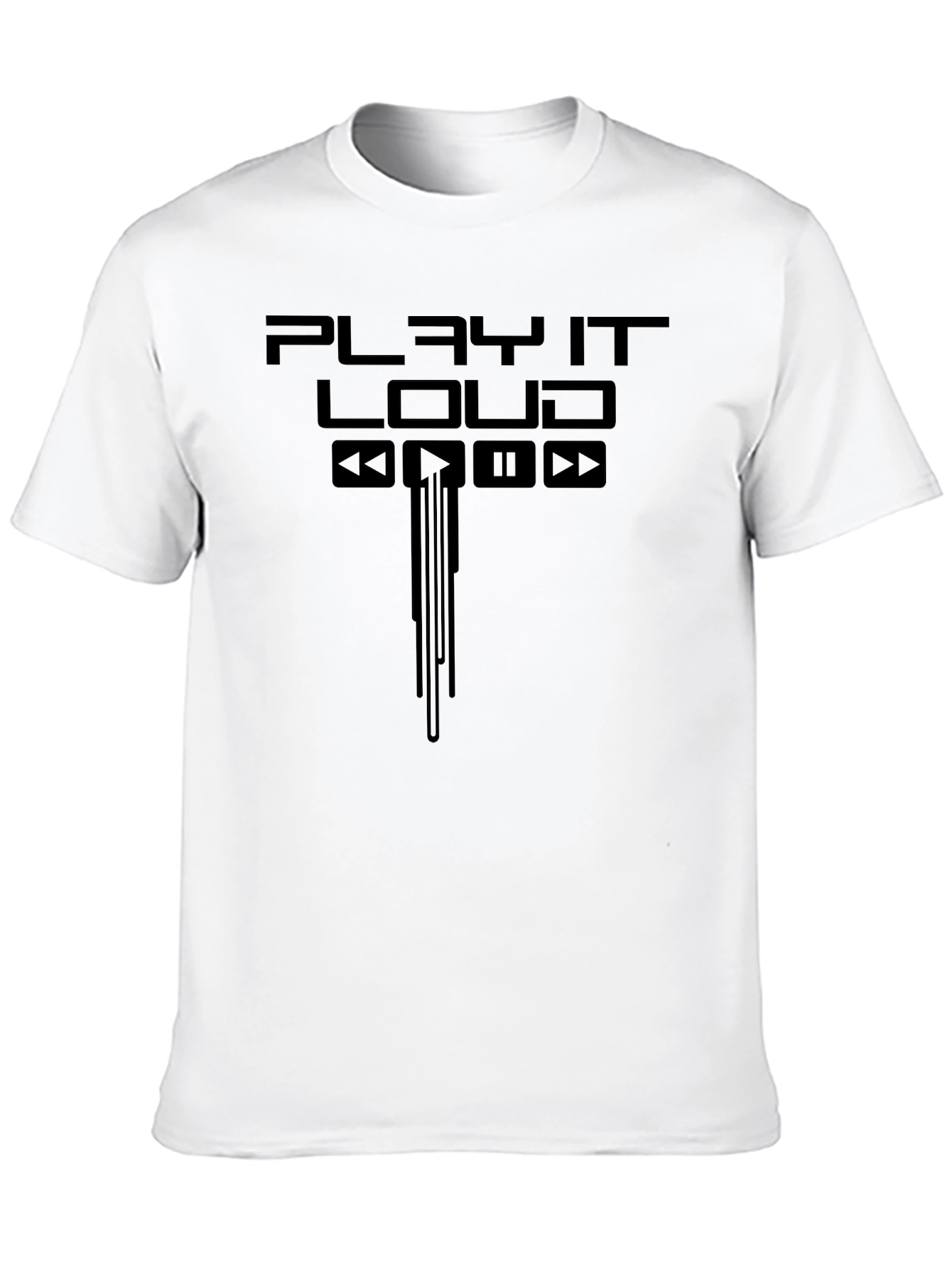 Play It Loud Graphic Tee - Black Cotton Blend