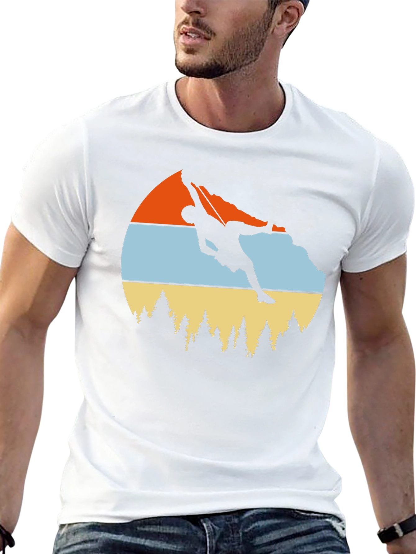 Climbing Graphic Tee - Retro Mountain Design