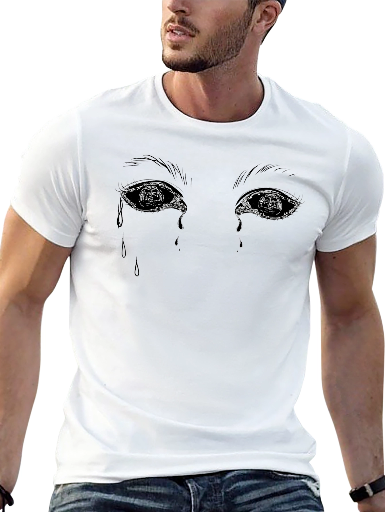 Emotional Eyes Graphic Tee - Black Unisex T-Shirt