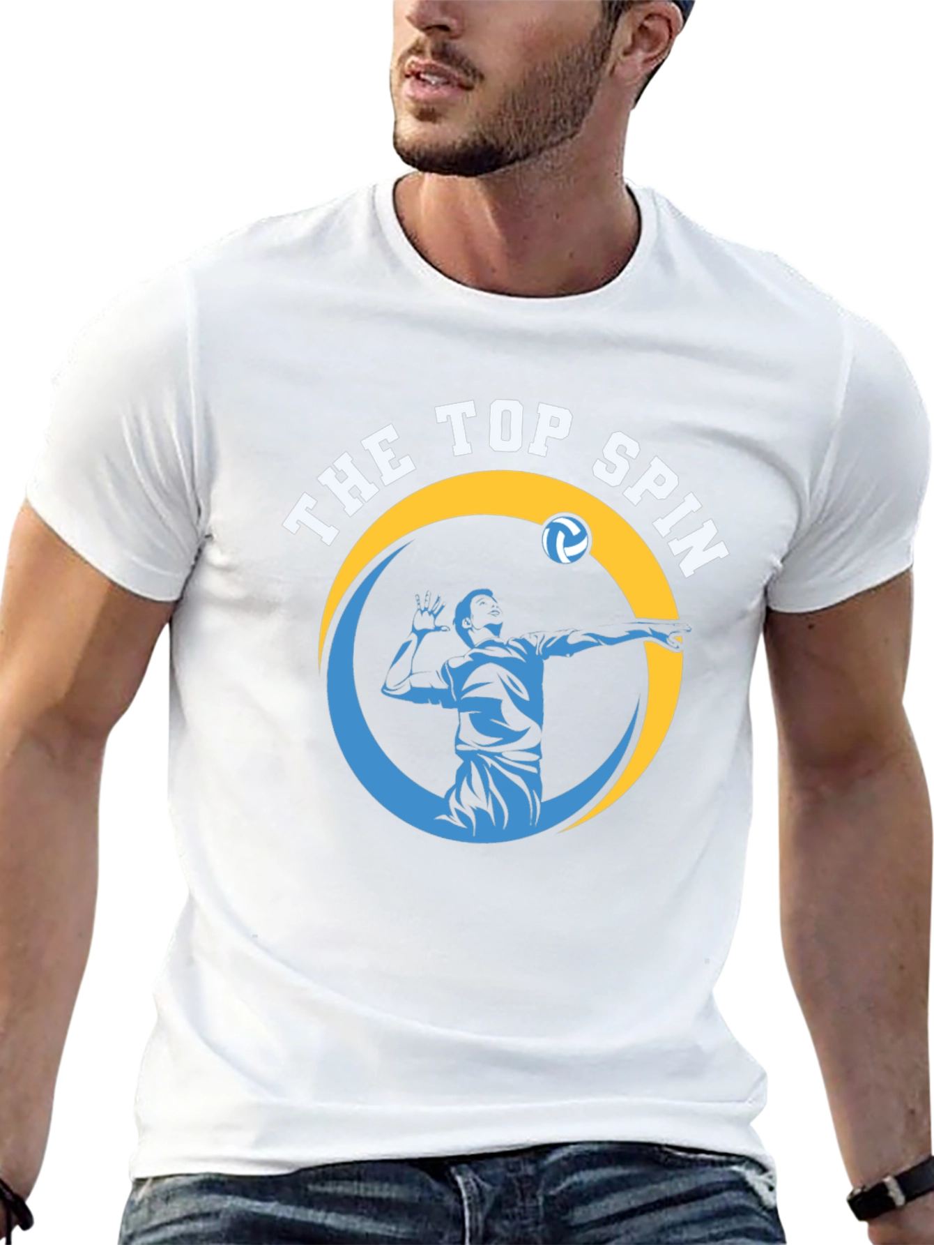 The Top Spin Volleyball Graphic Tee - Black