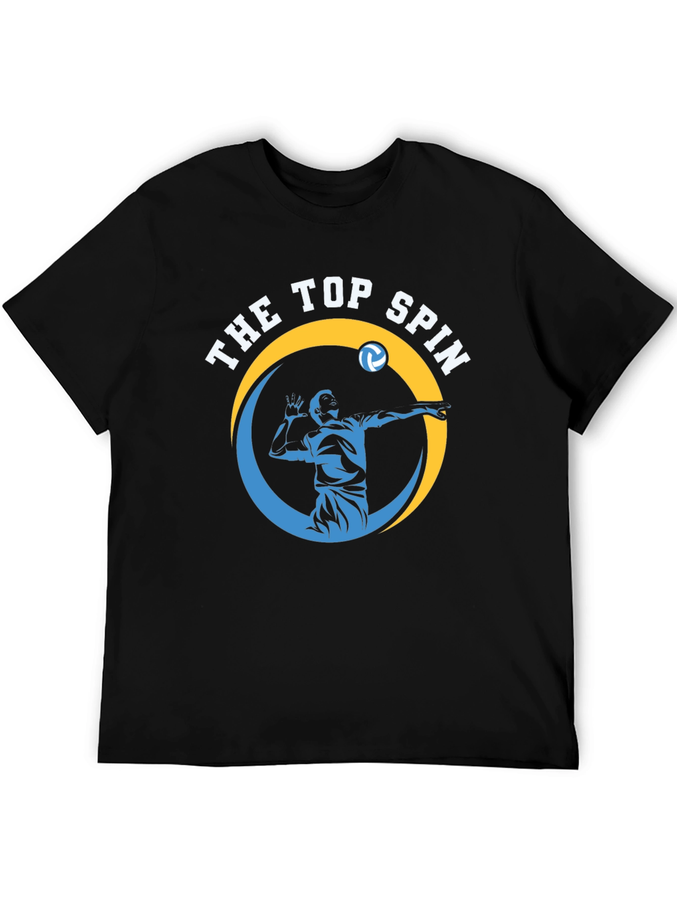 The Top Spin Volleyball Graphic Tee - Black