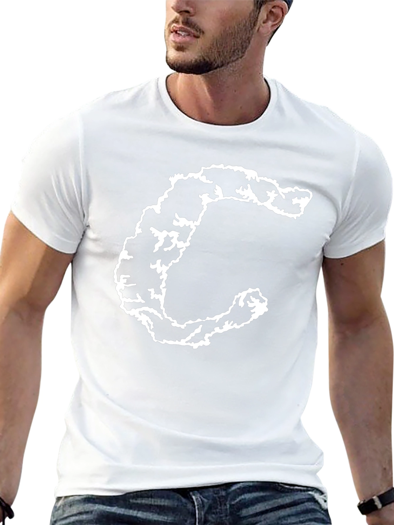 Black T-Shirt with Distressed C Graphic