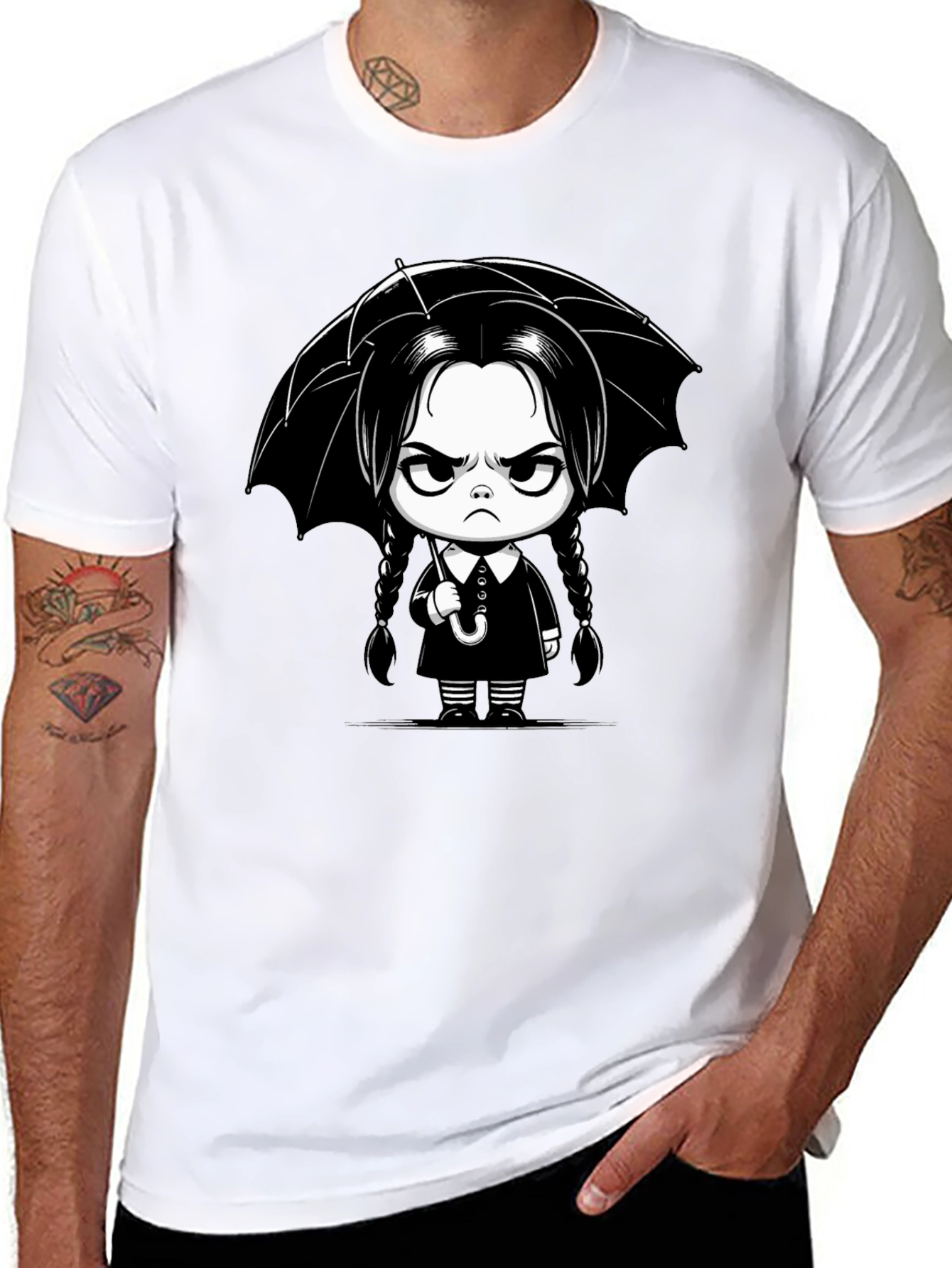 Wednesday Addams Cartoon T-Shirt