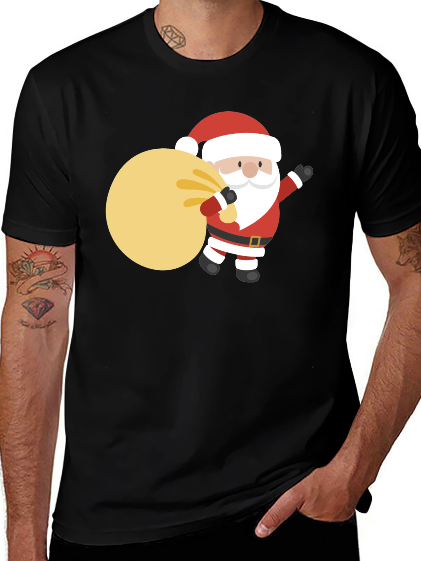 Festive Santa T-Shirt - Holiday Cheer