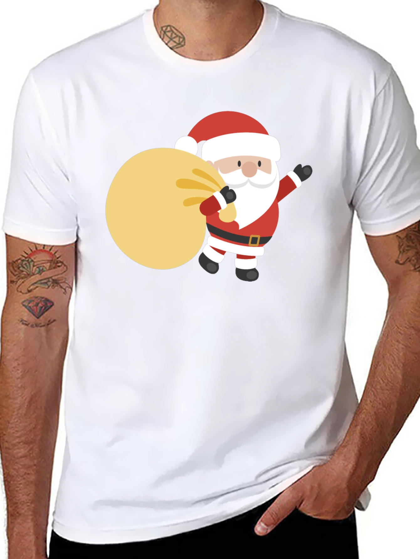 Festive Santa T-Shirt - Holiday Cheer