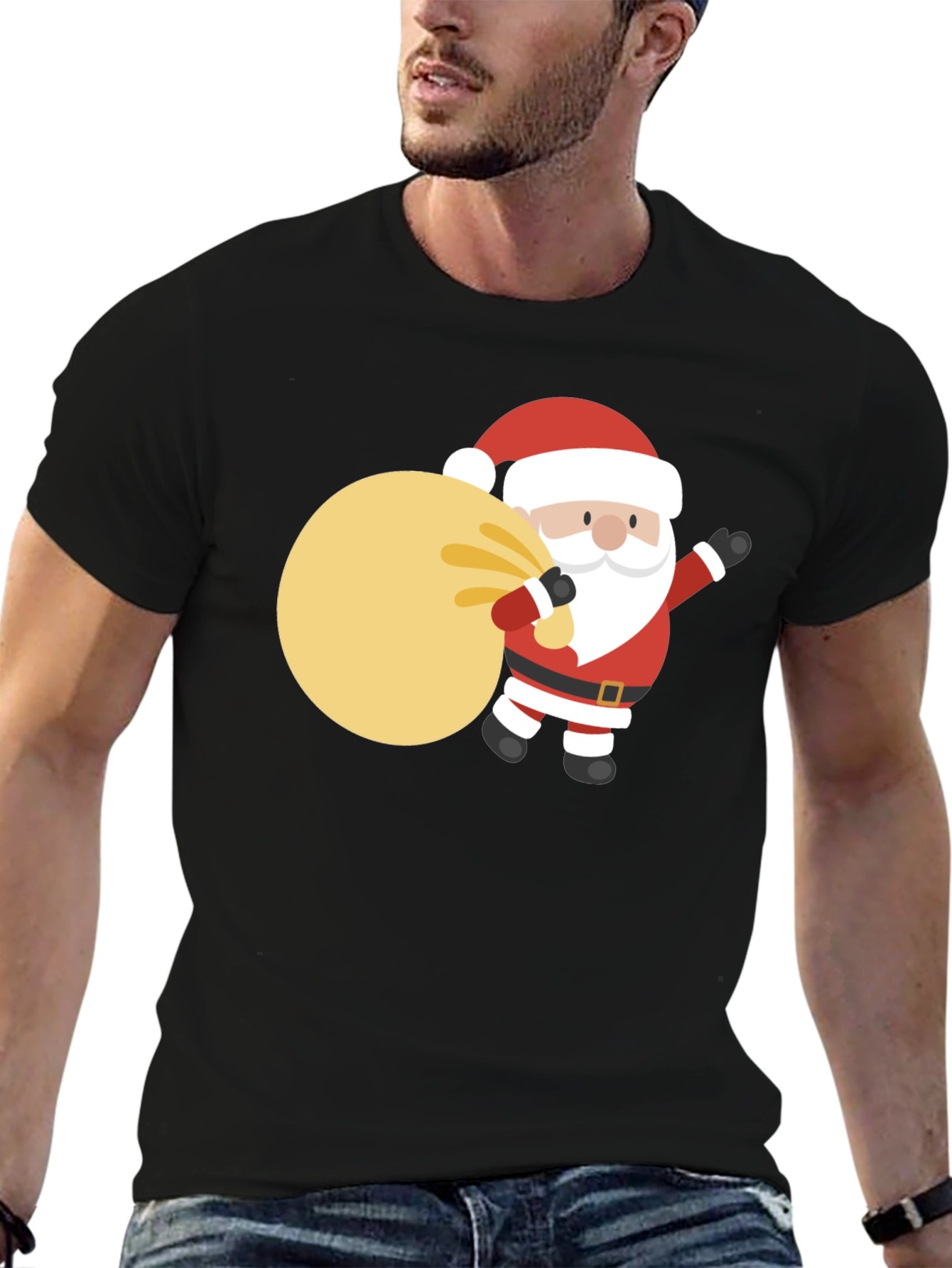Festive Santa T-Shirt - Holiday Cheer