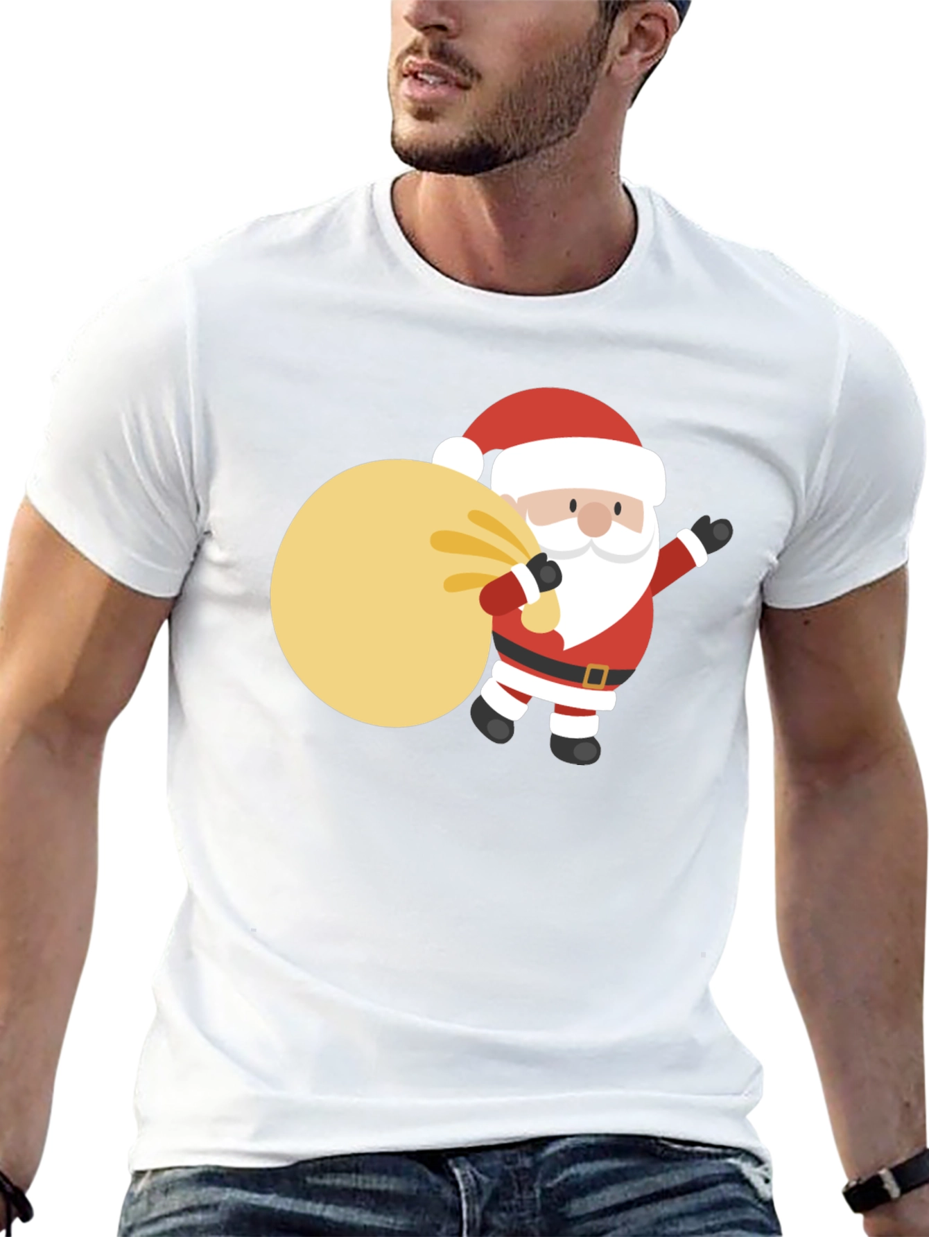 Festive Santa T-Shirt - Holiday Cheer