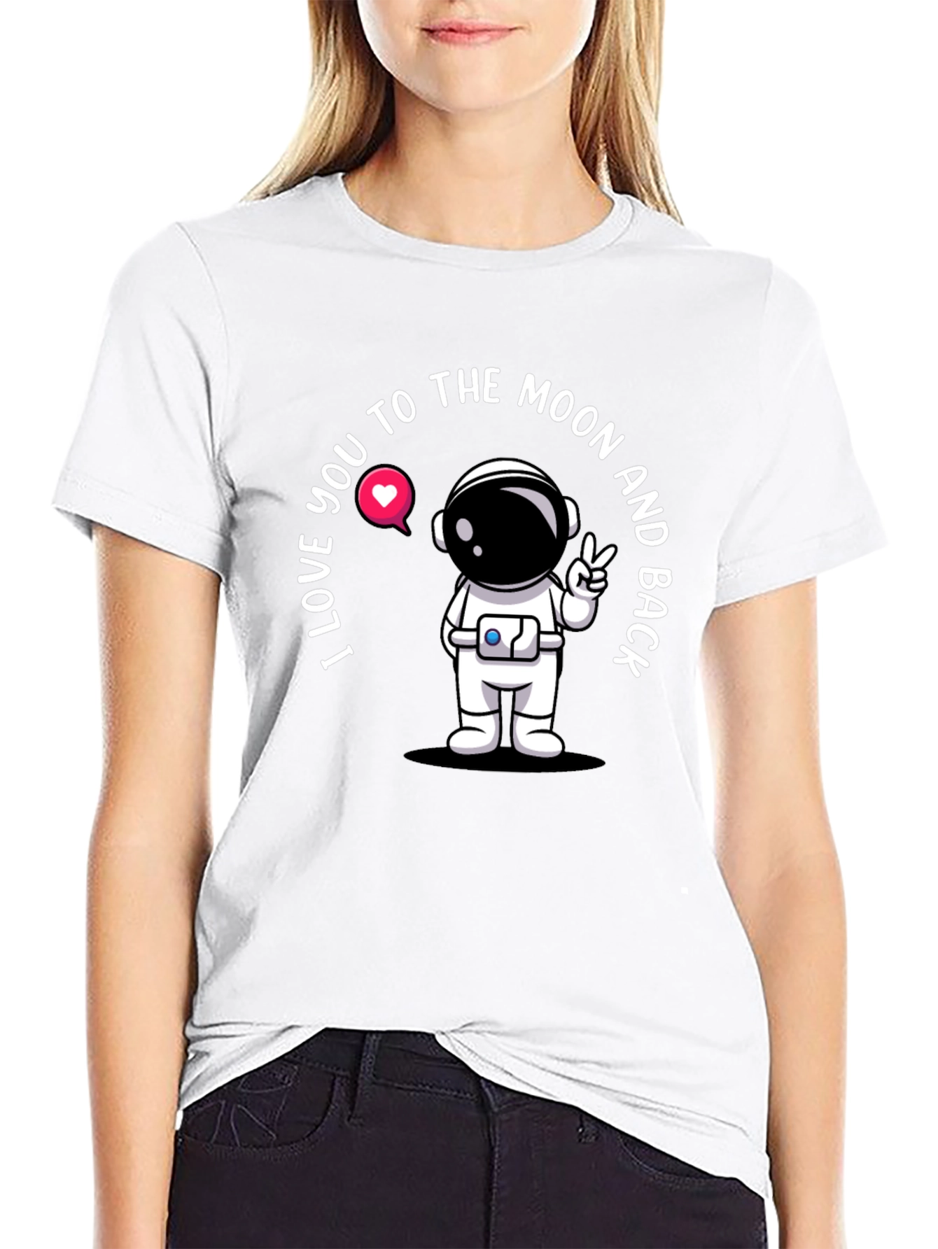 I Love You To The Moon Astronaut Black T-Shirt