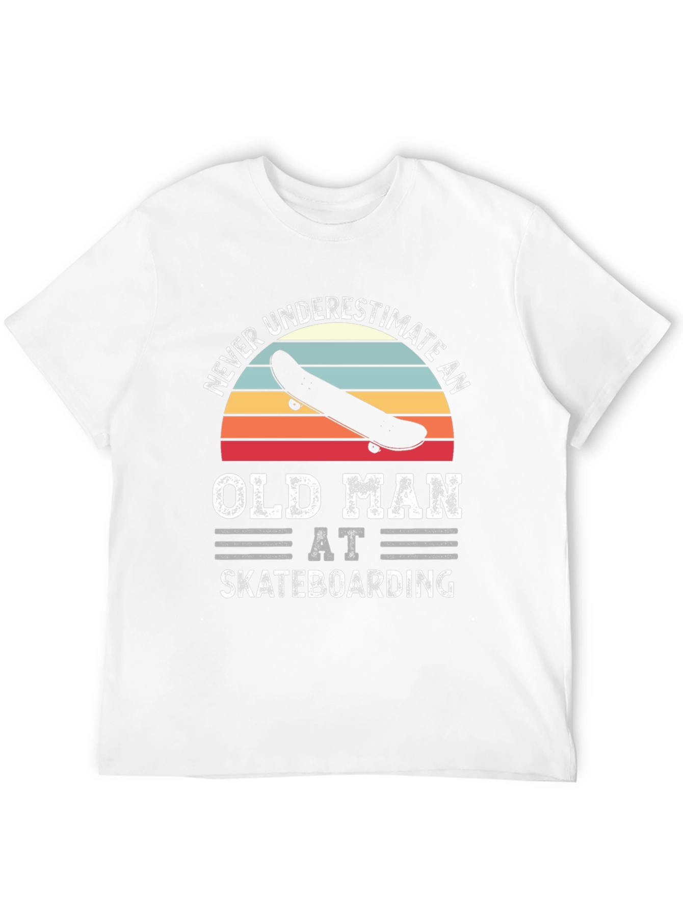 Never Underestimate Old Man Skateboarding Graphic Tee