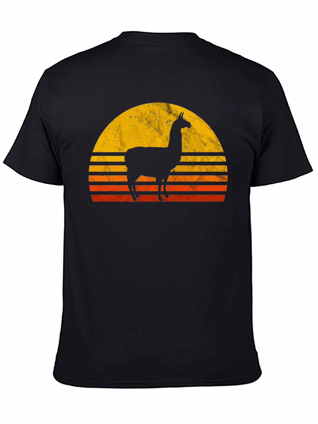 Llama Sunset Graphic T-Shirt - Retro Style