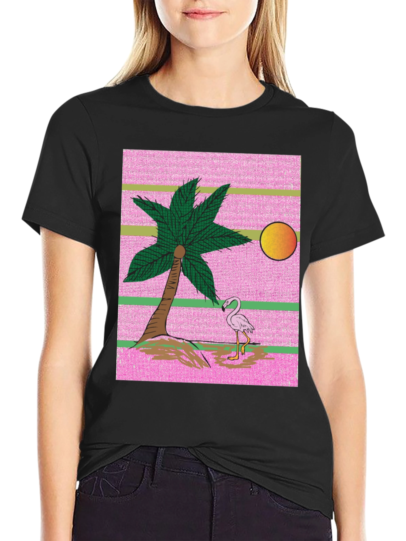 Retro Flamingo Palm Tree T-Shirt