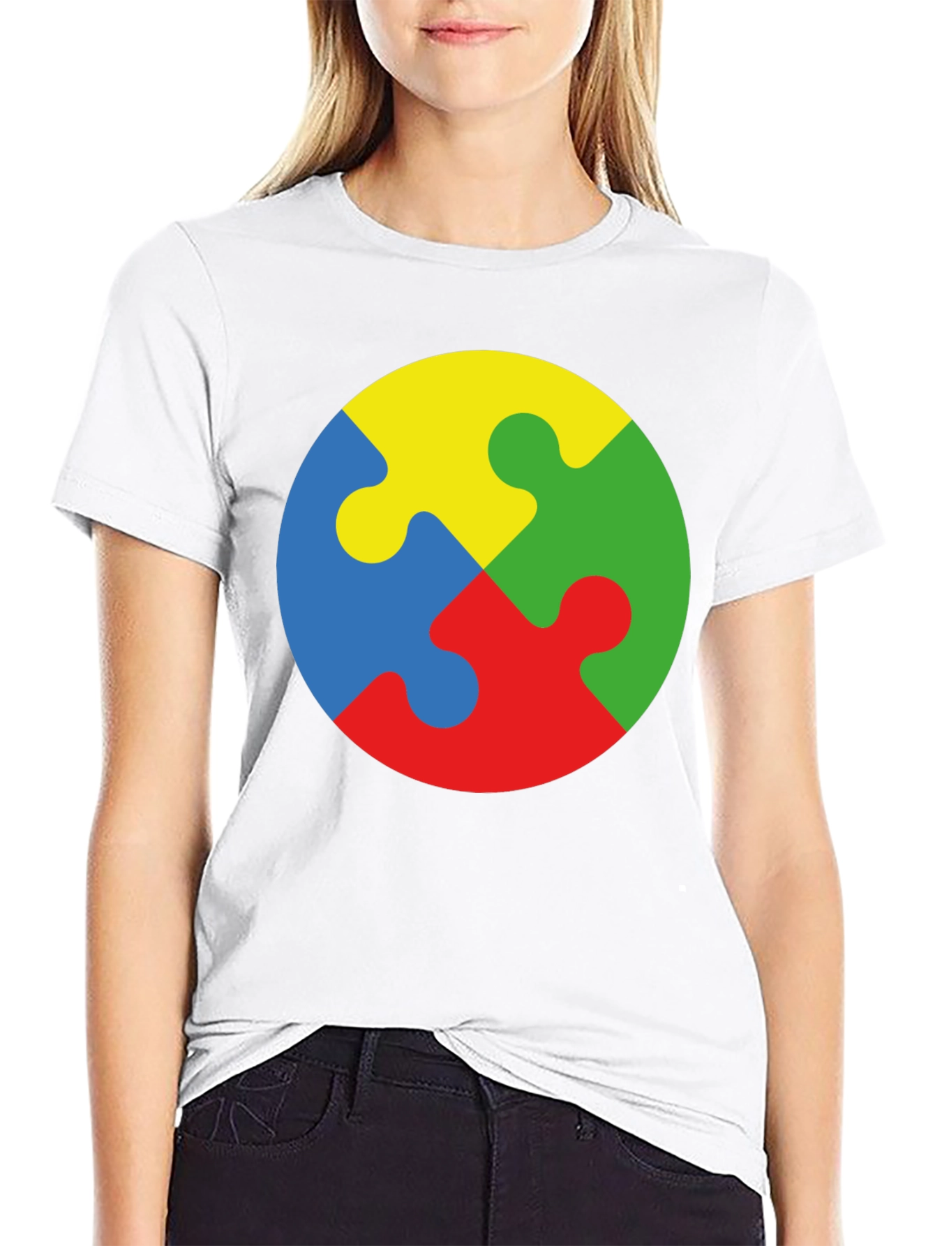 Autism Awareness Puzzle Piece Graphic T-Shirt