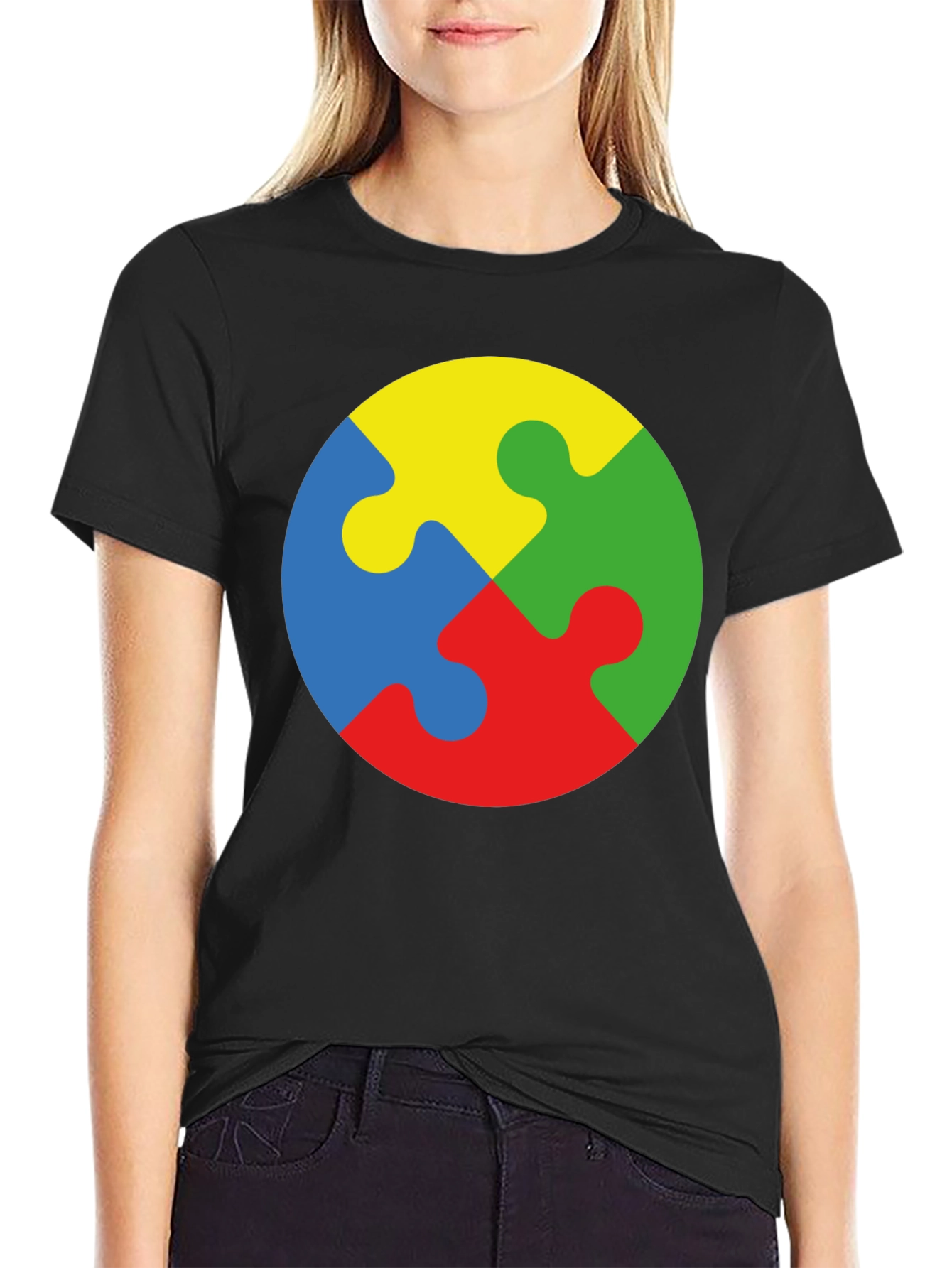 Autism Awareness Puzzle Piece Graphic T-Shirt