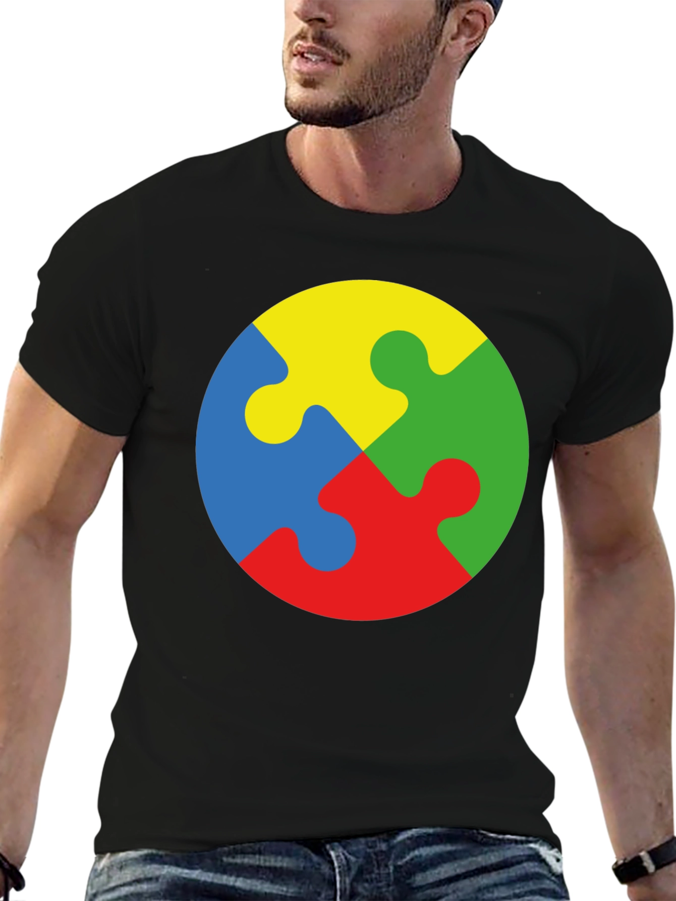 Autism Awareness Puzzle Piece Graphic T-Shirt