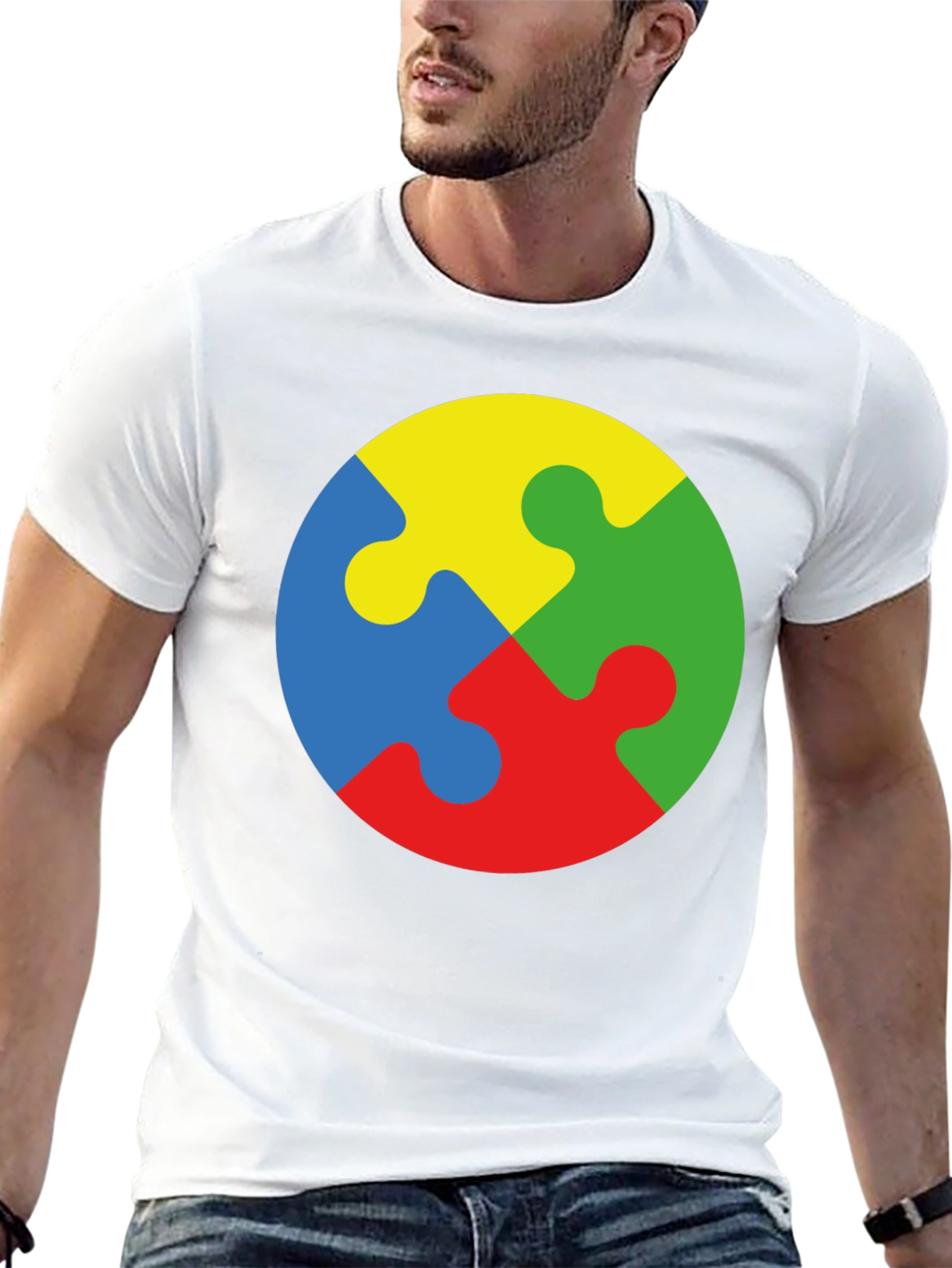Autism Awareness Puzzle Piece Graphic T-Shirt