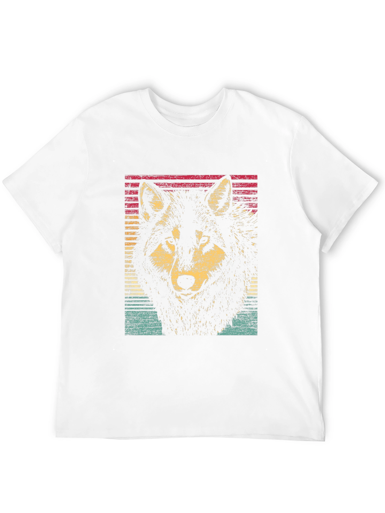 Retro Wolf Graphic Black T-Shirt