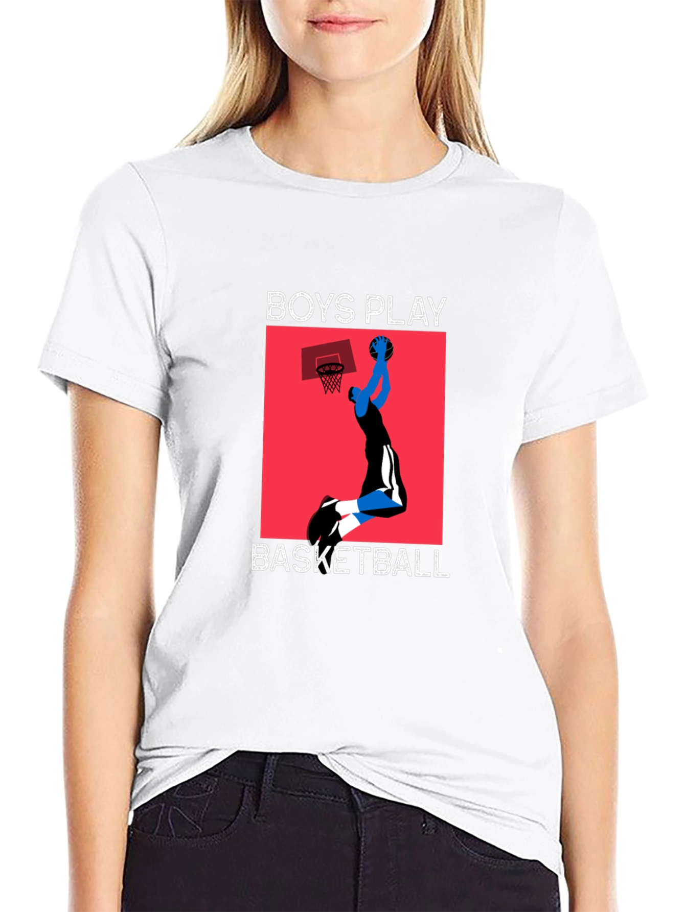Boys Play Basketball Graphic T-Shirt
