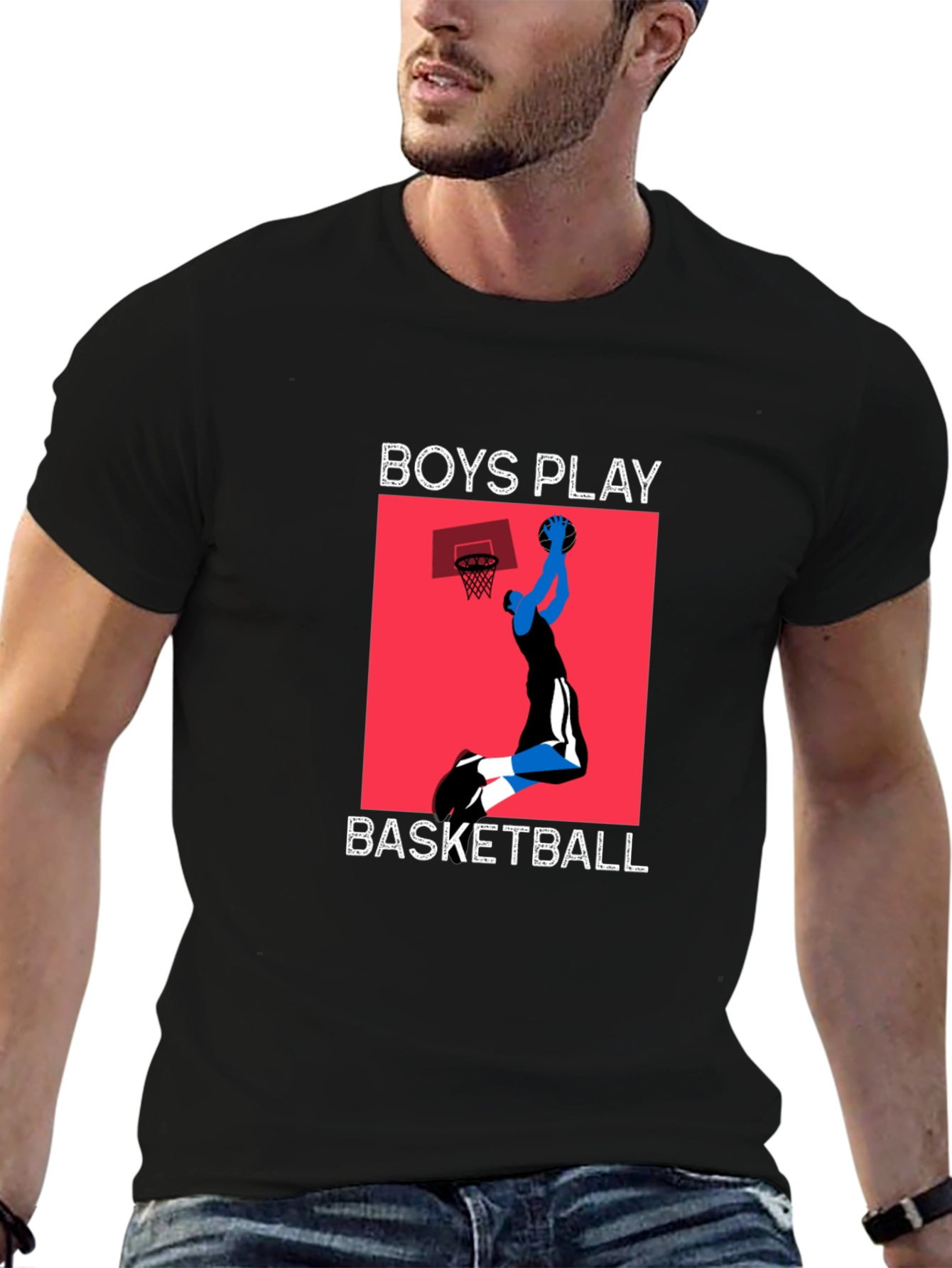 Boys Play Basketball Graphic T-Shirt