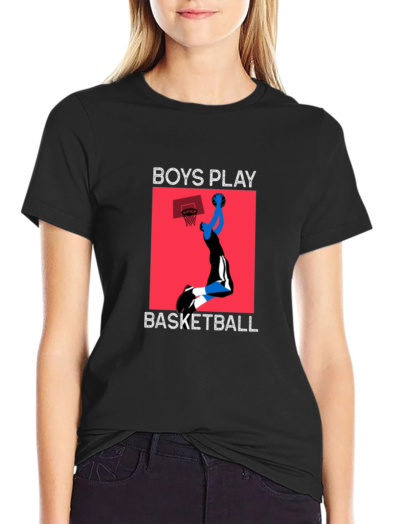 Boys Play Basketball Graphic T-Shirt