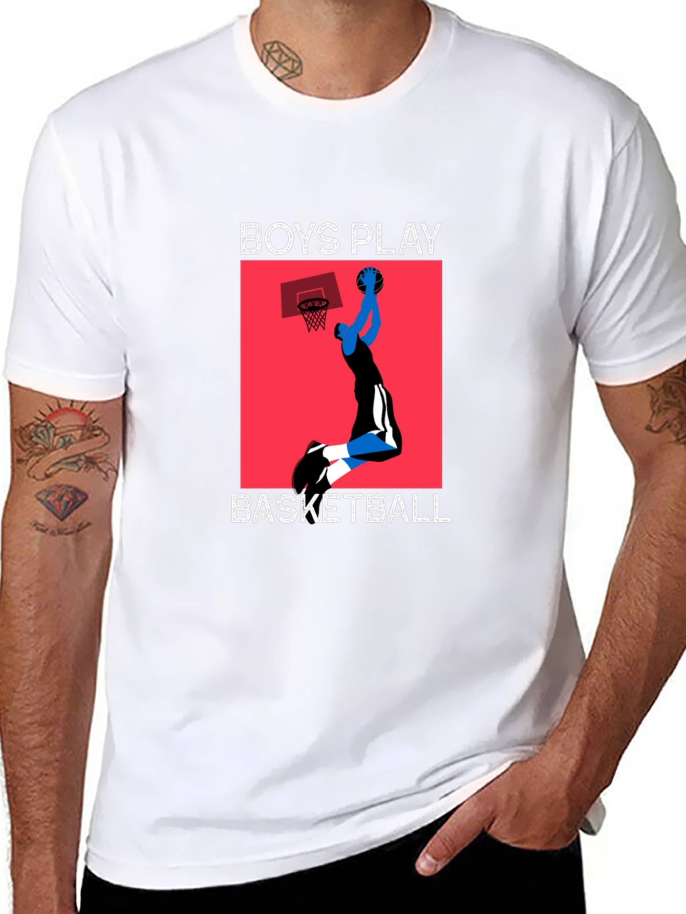 Boys Play Basketball Graphic T-Shirt
