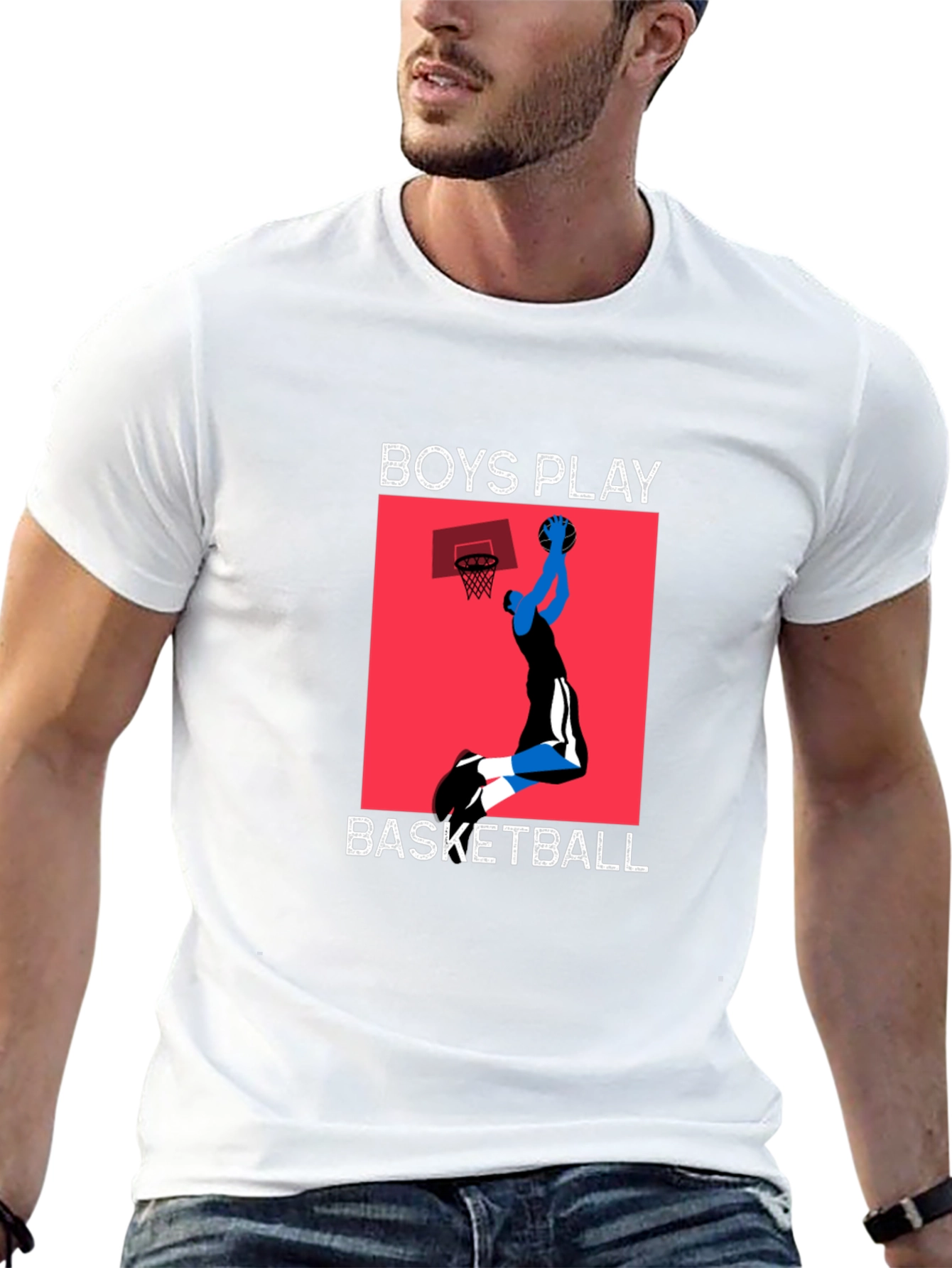 Boys Play Basketball Graphic T-Shirt