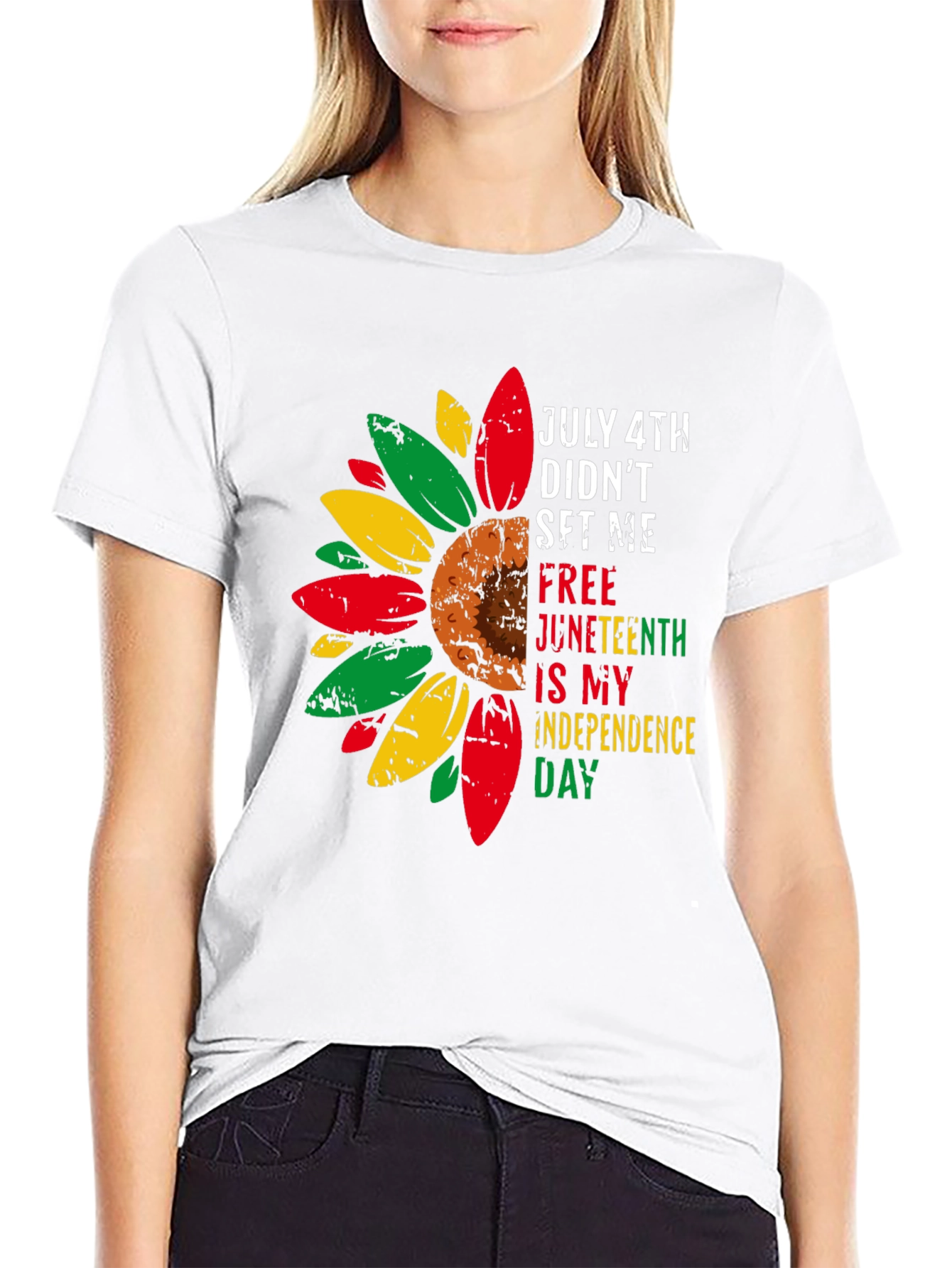 Juneteenth Independence Day Sunflower Tee