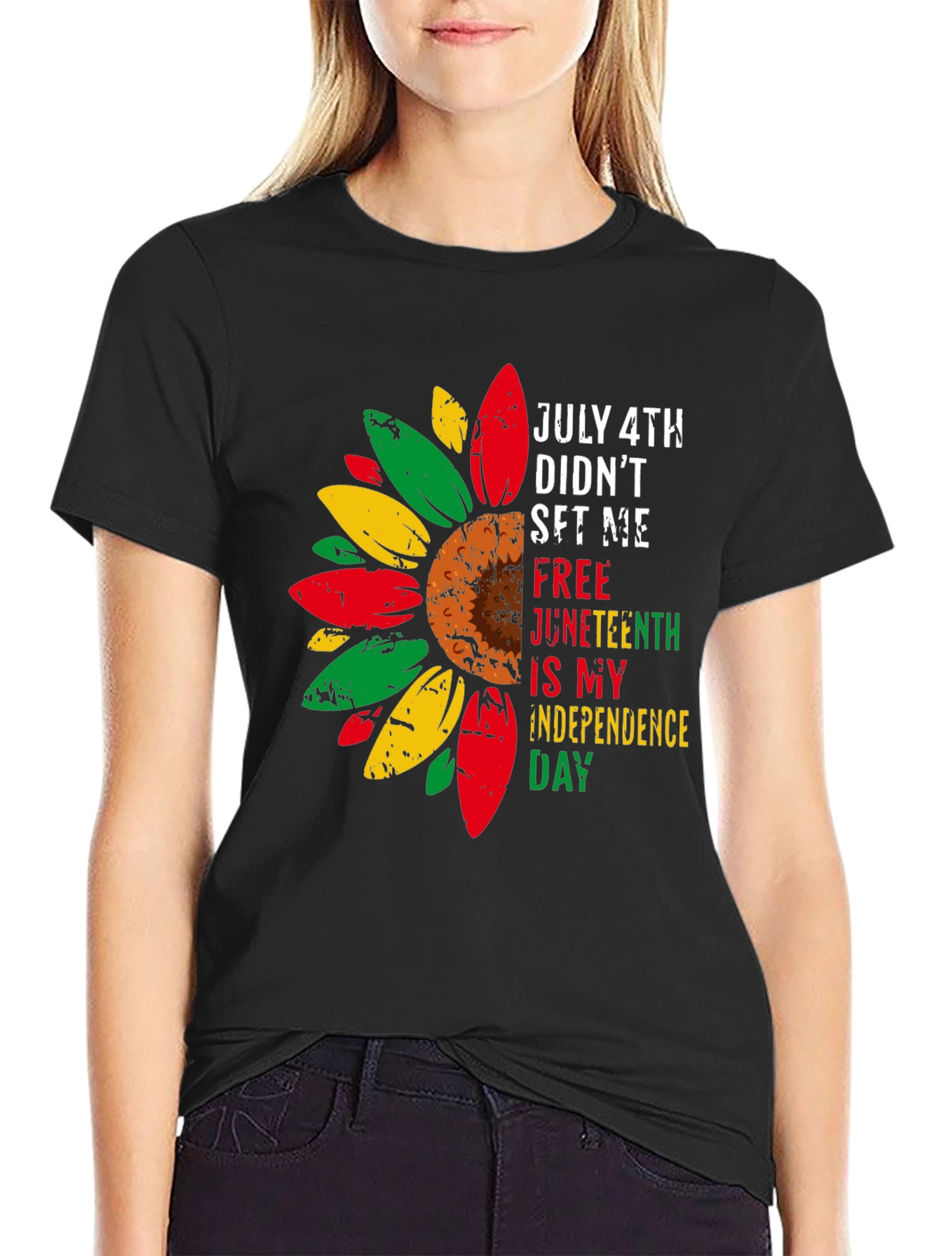 Juneteenth Independence Day Sunflower Tee
