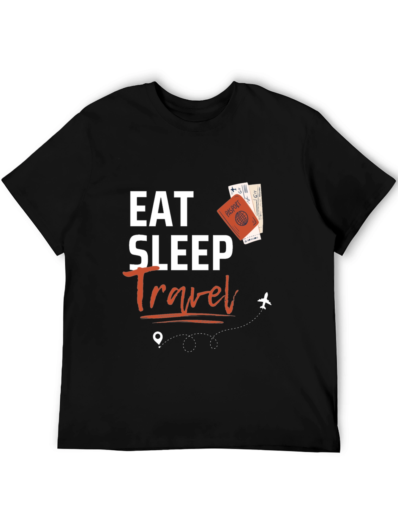 Eat Sleep Travel Black Graphic Tee