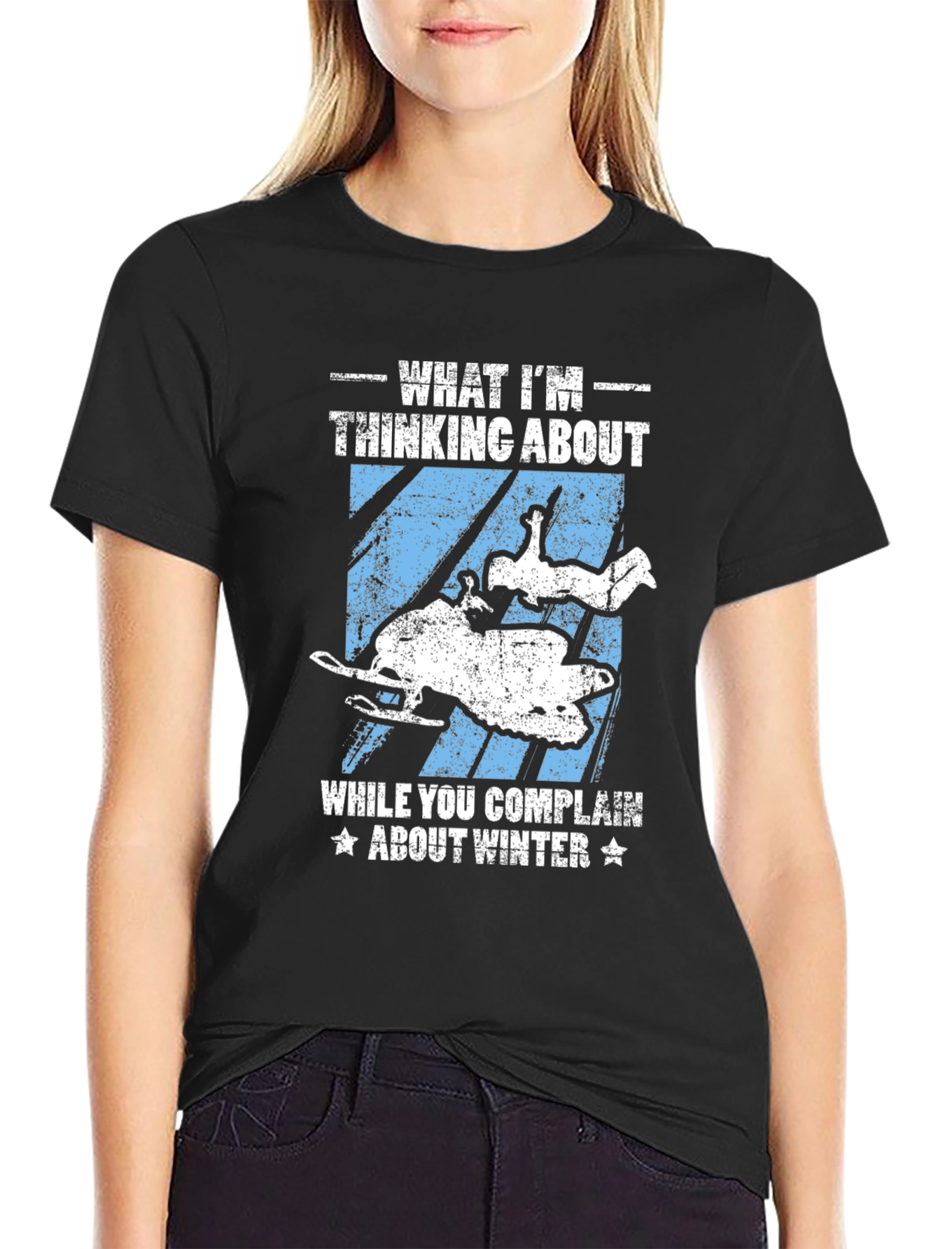 Winter Snowmobile T-Shirt - What Im Thinking About
