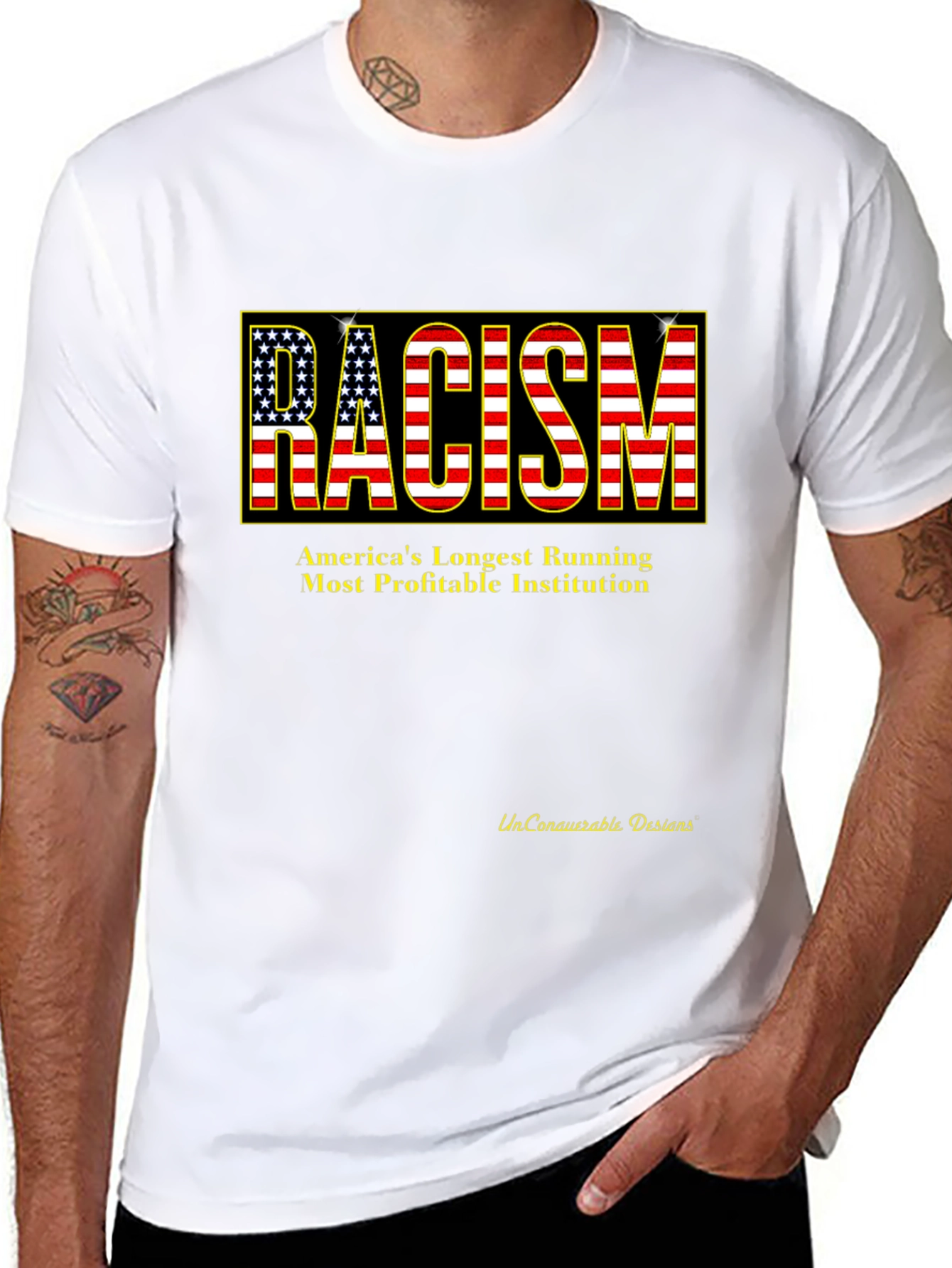 Racism USA Flag Graphic T-Shirt