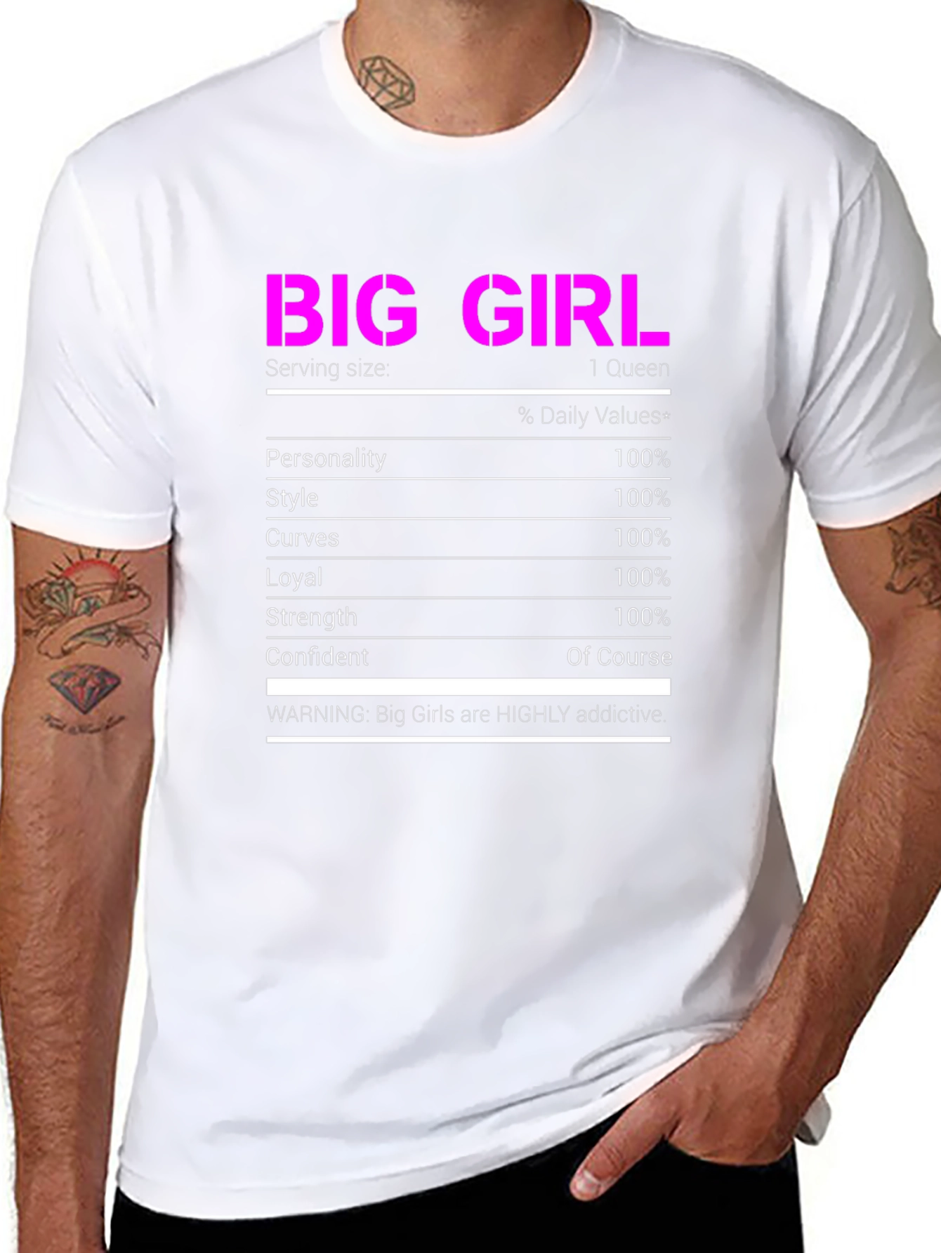 Big Girl Nutrition Facts T-Shirt Funny Novelty Tee