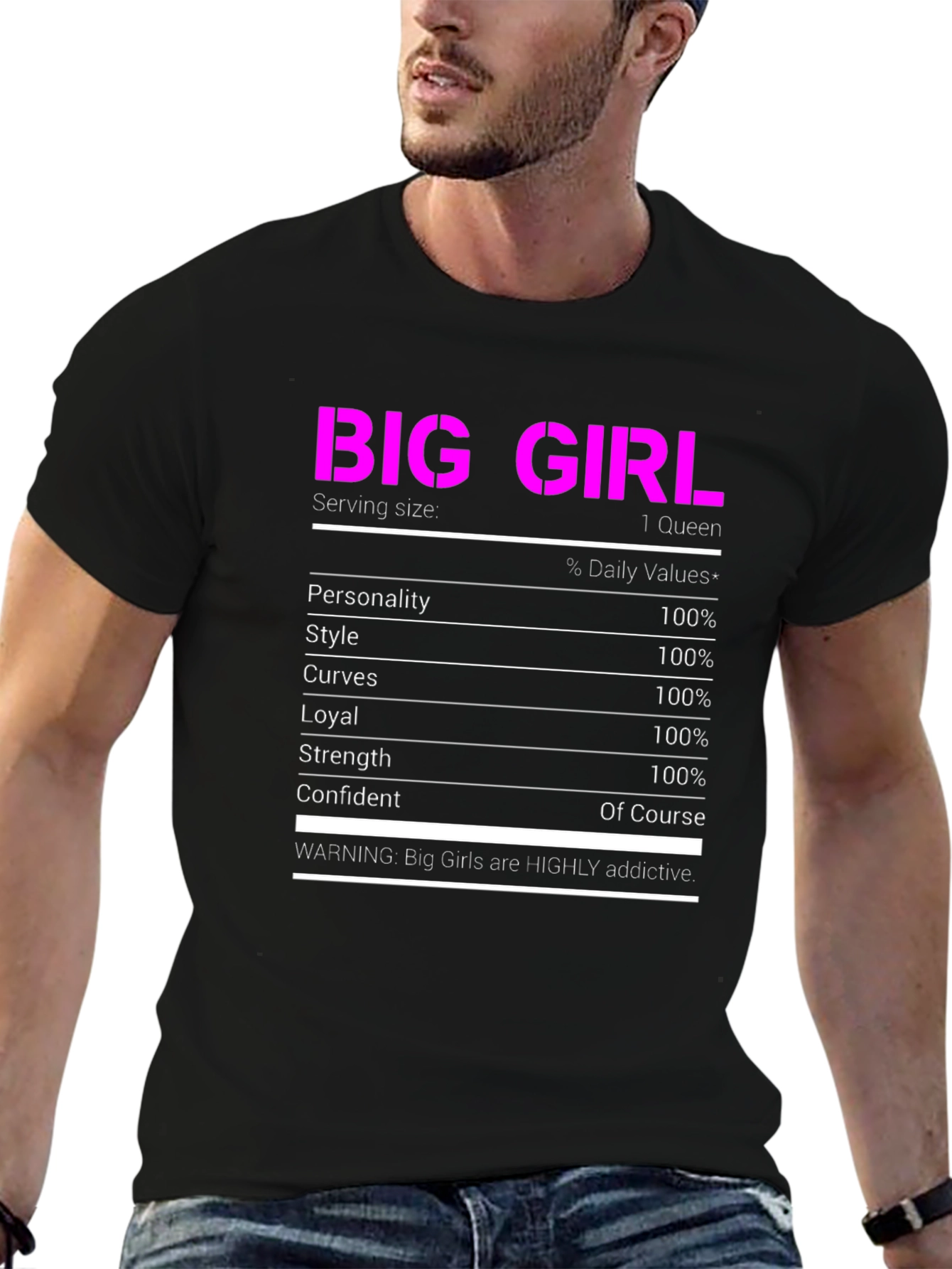 Big Girl Nutrition Facts T-Shirt Funny Novelty Tee