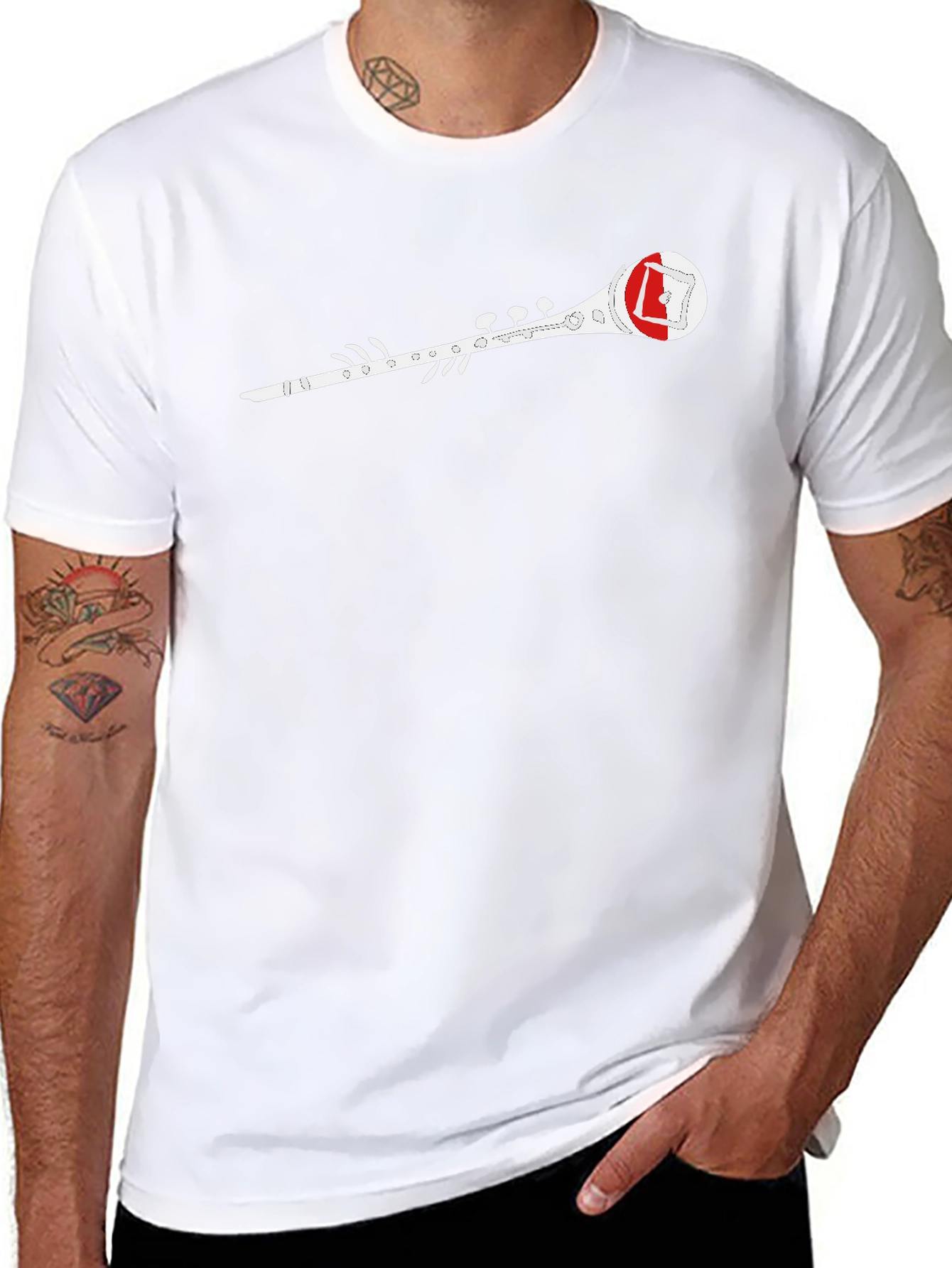 Clarinet Graphic Tee - Cool Music Lover Shirt
