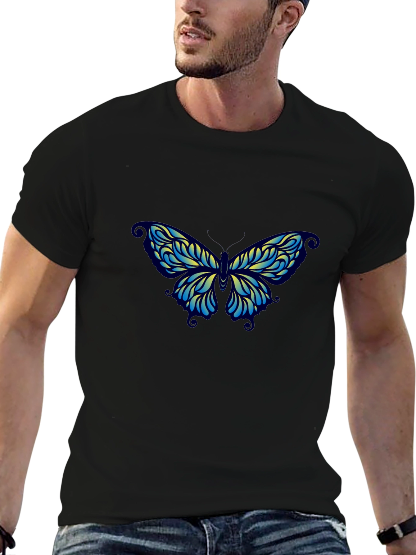 Butterfly Graphic Black T-Shirt - Stylish & Comfortable