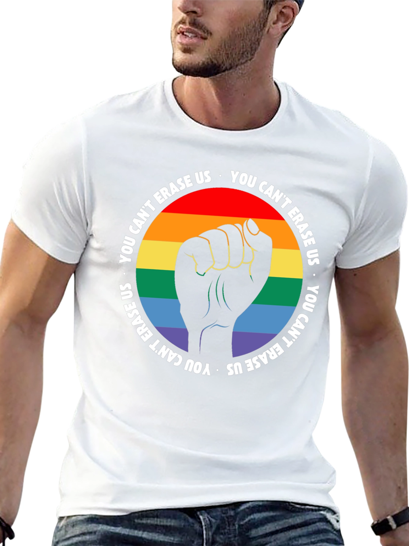 Pride Fist T-Shirt - You Cant Erase Us