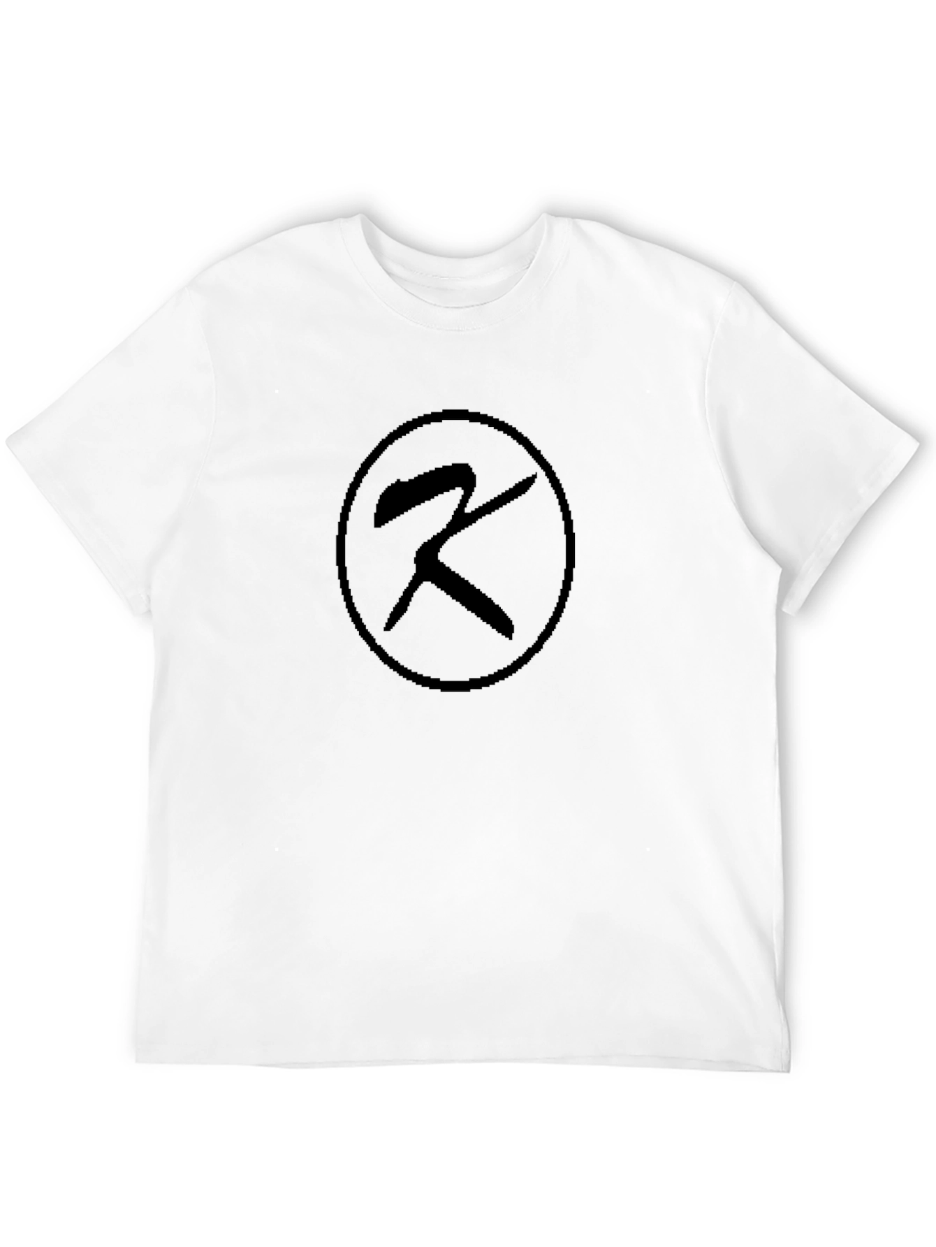 Black Tee with Abstract Circle Design